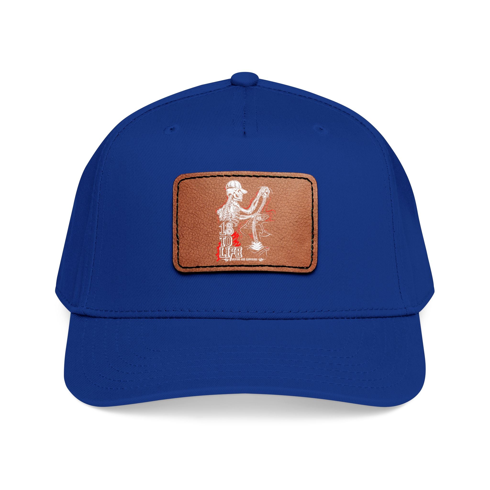 Mid Profile Baseball Cap with Leather Patch (Rectangle)