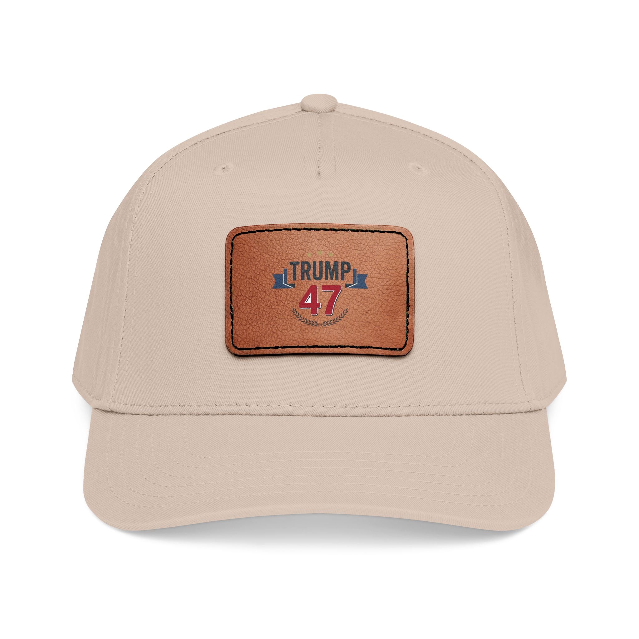 Mid Profile Baseball Cap with Leather Patch (Rectangle)
