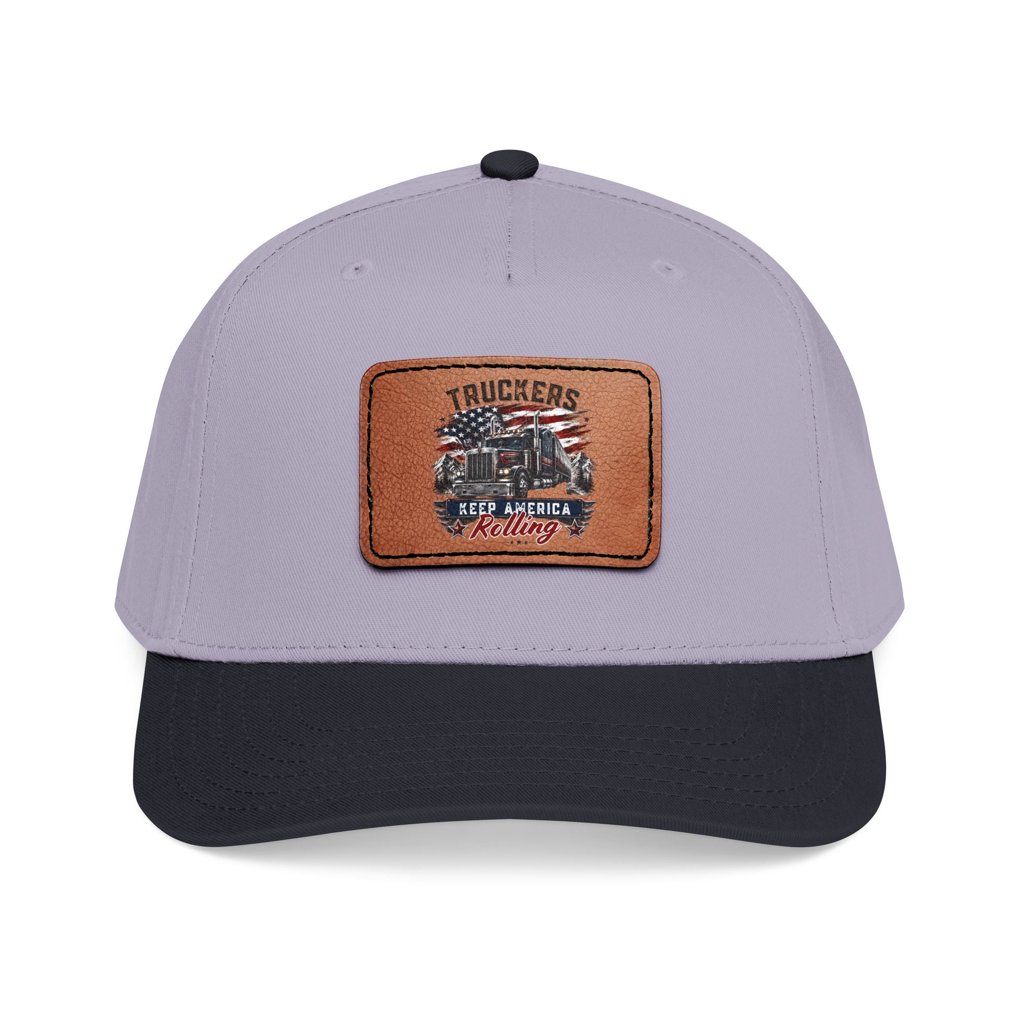 Mid Profile Baseball Cap with Leather Patch (Rectangle)