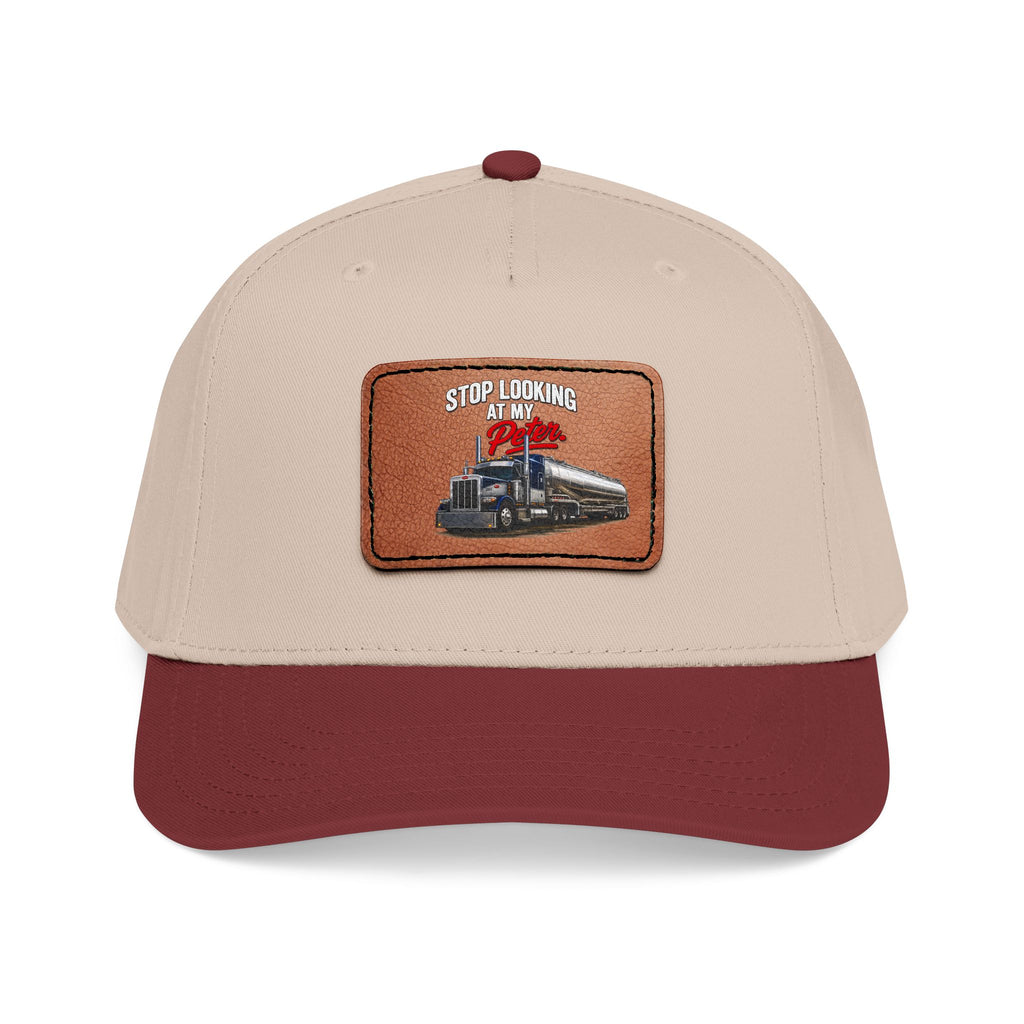 Mid Profile Baseball Cap with Leather Patch (Rectangle)