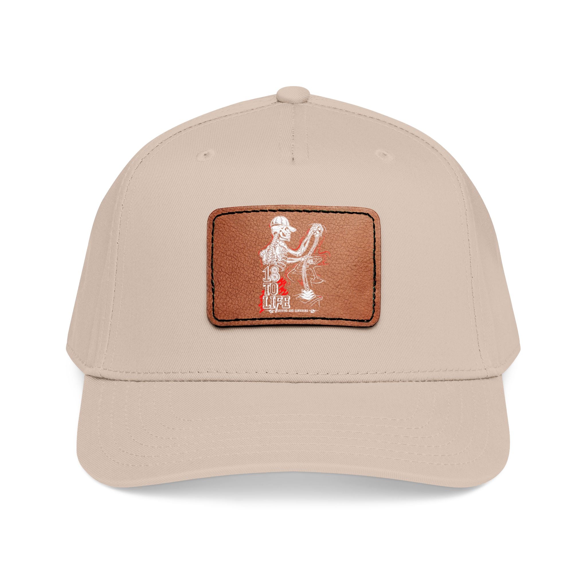 Mid Profile Baseball Cap with Leather Patch (Rectangle)