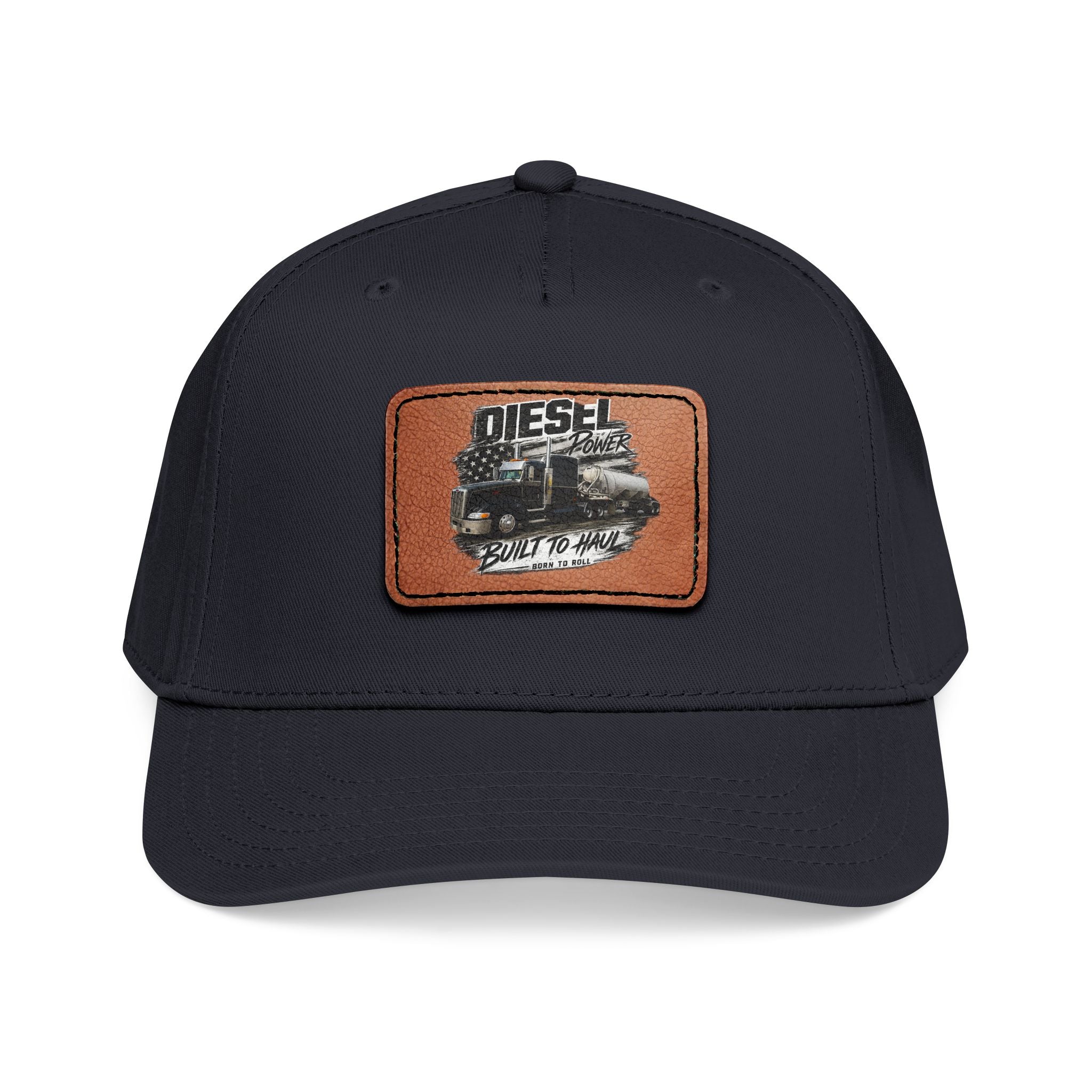Mid Profile Baseball Cap with Leather Patch (Rectangle)