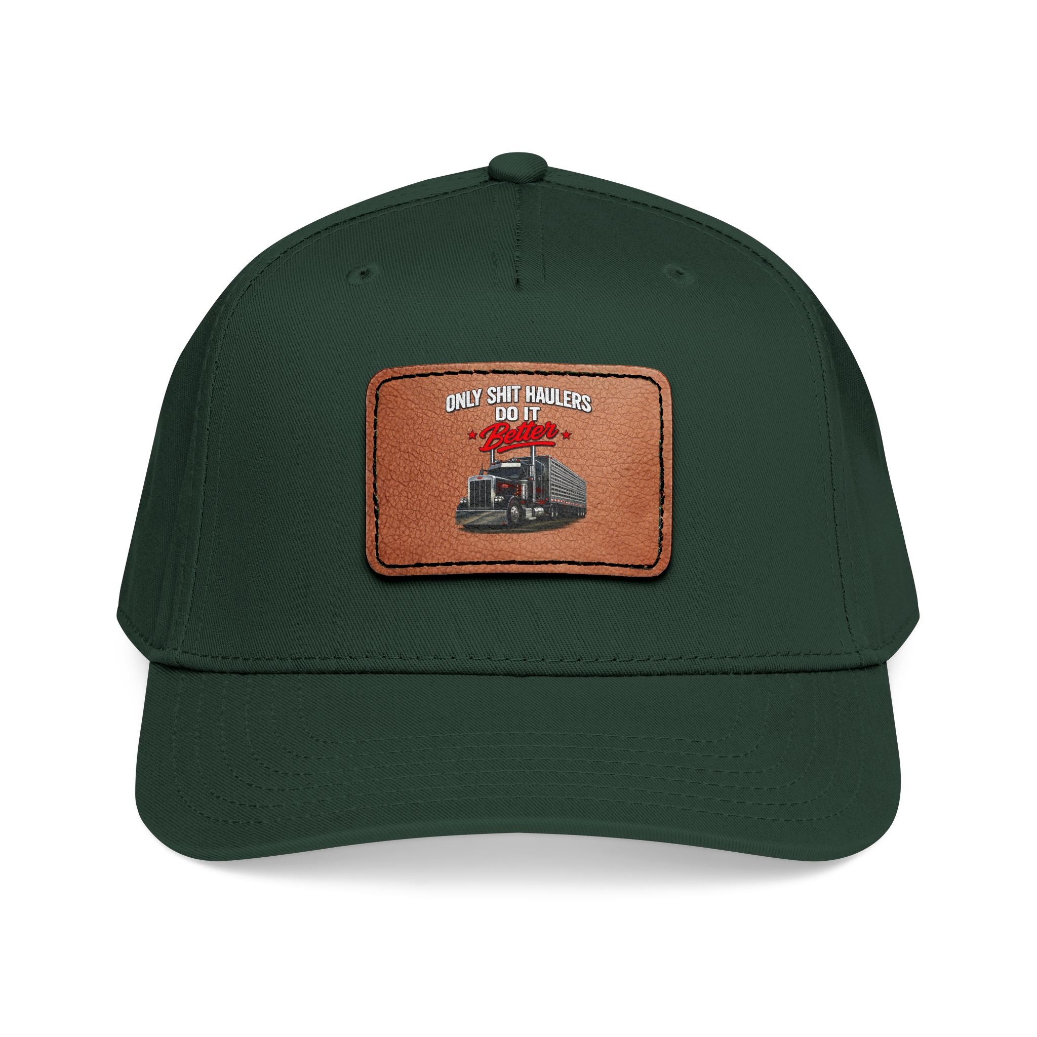 Mid Profile Baseball Cap with Leather Patch (Rectangle)