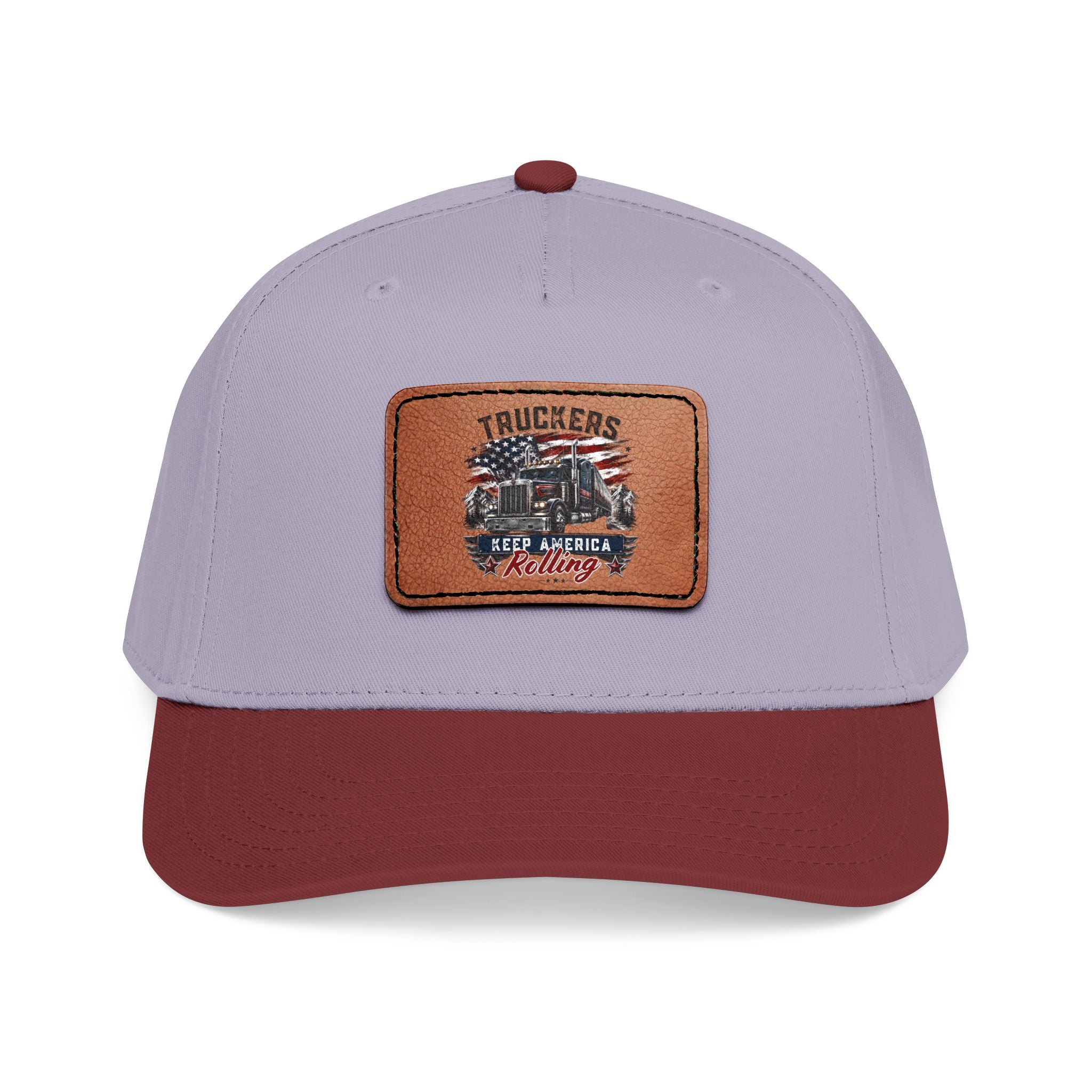 Mid Profile Baseball Cap with Leather Patch (Rectangle)