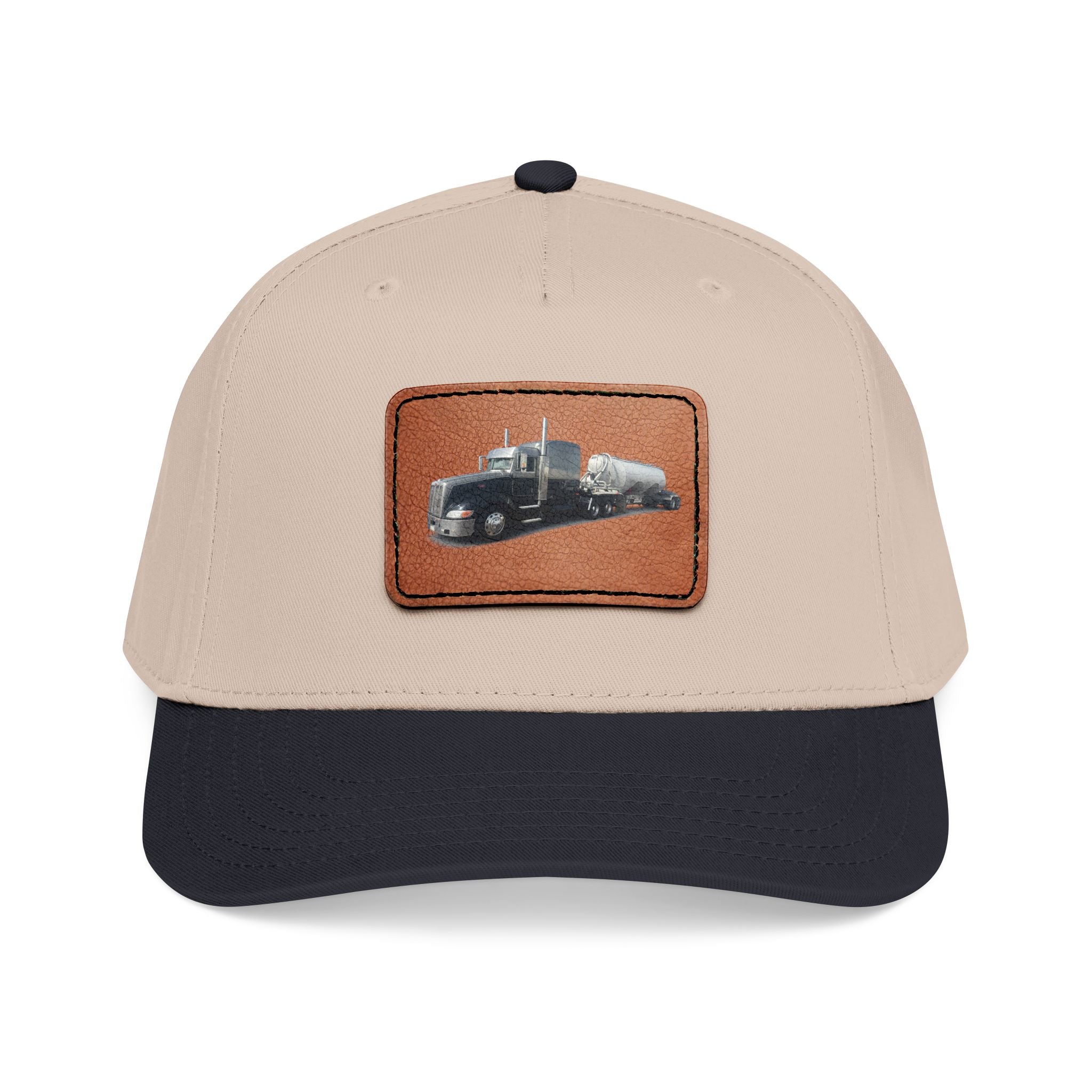 Mid Profile Baseball Cap with Leather Patch (Rectangle)