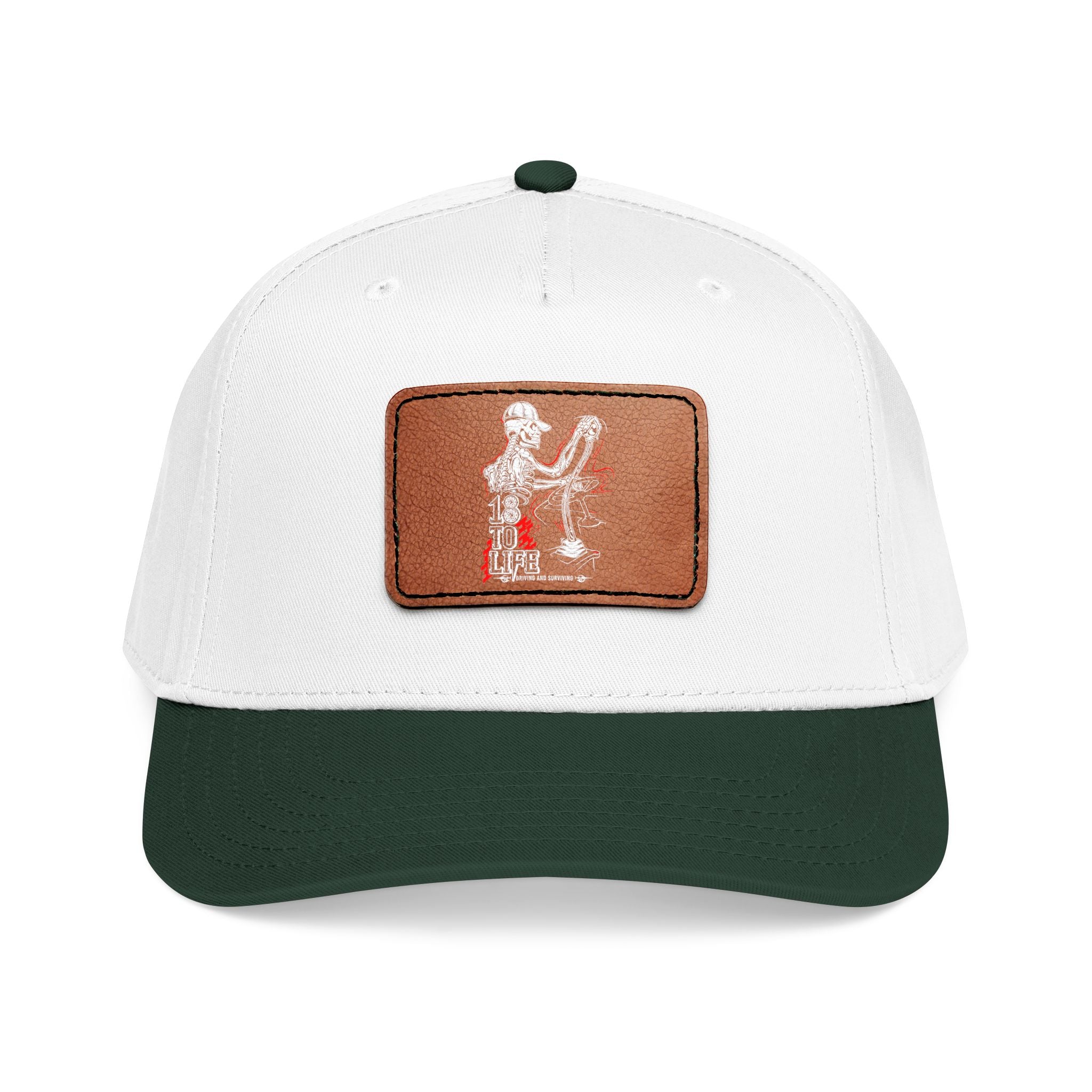 Mid Profile Baseball Cap with Leather Patch (Rectangle)