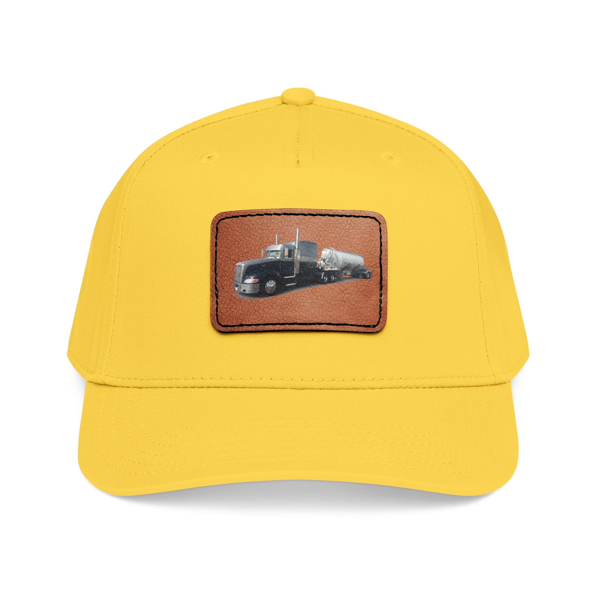 Mid Profile Baseball Cap with Leather Patch (Rectangle)