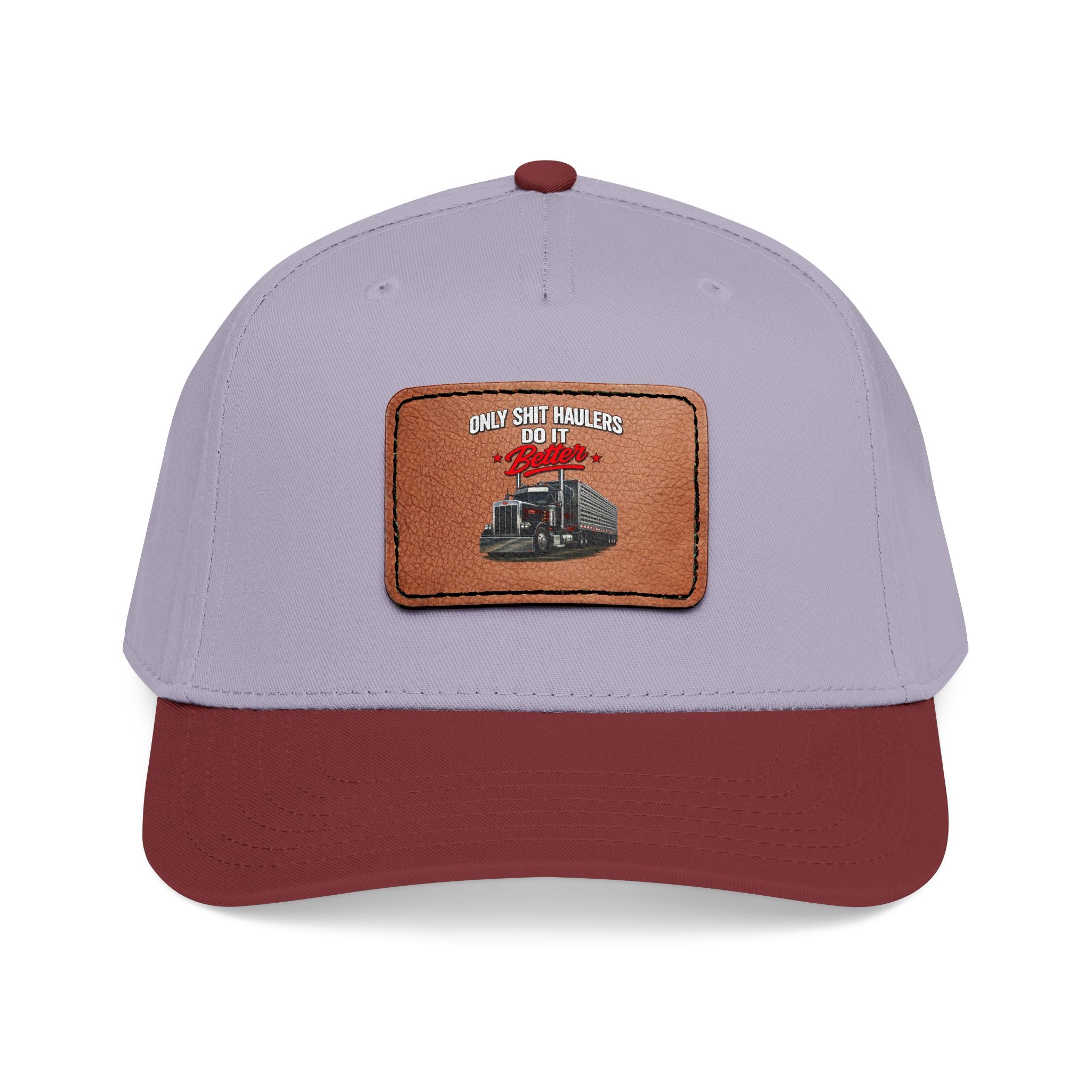 Mid Profile Baseball Cap with Leather Patch (Rectangle)