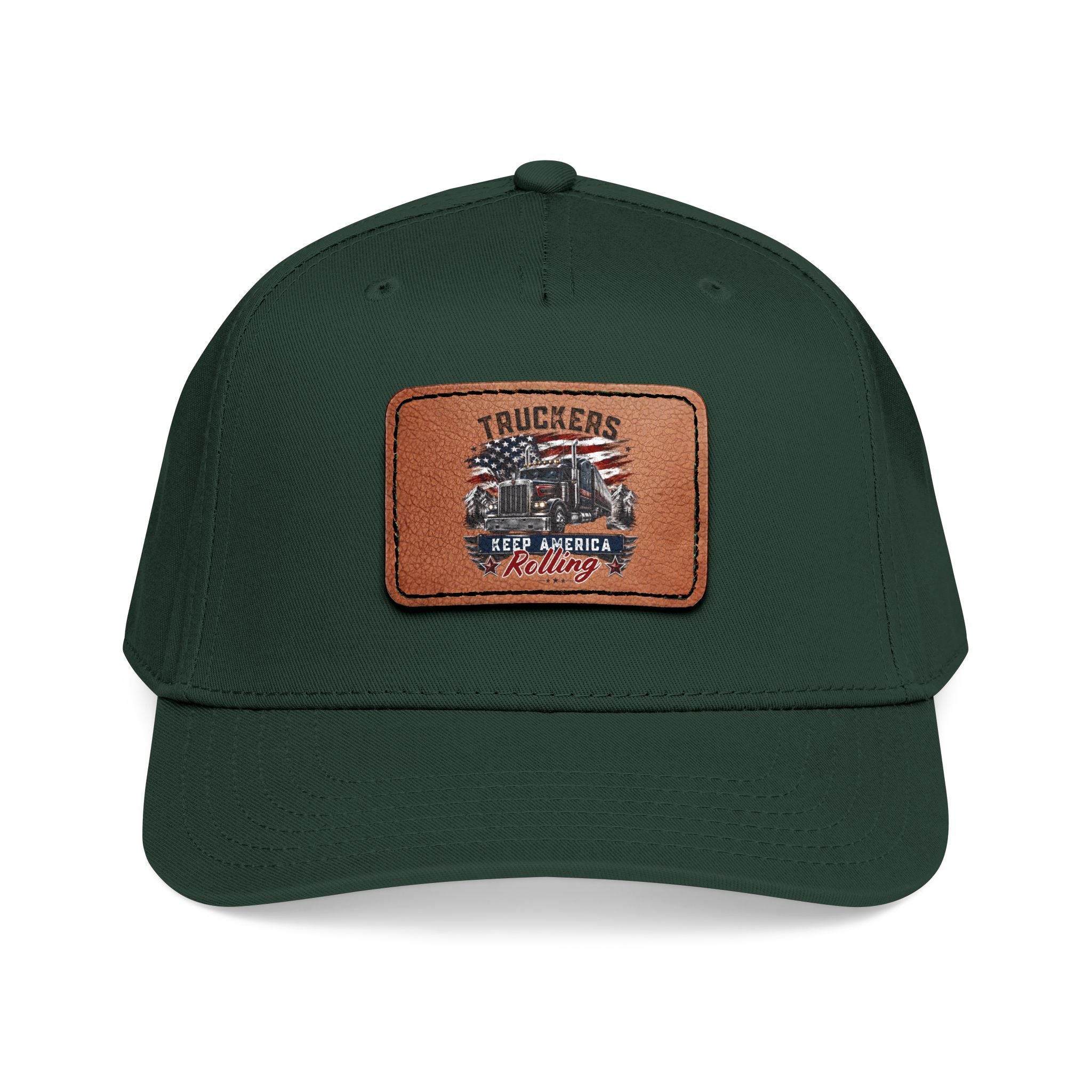 Mid Profile Baseball Cap with Leather Patch (Rectangle)
