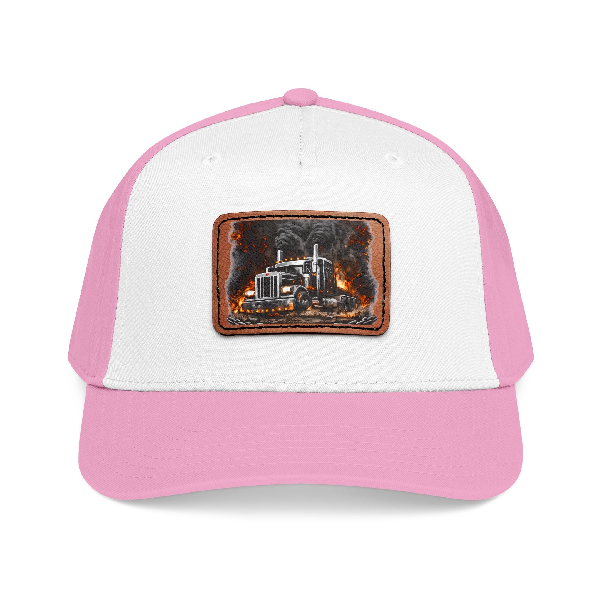 Mid Profile Baseball Cap with Leather Patch (Rectangle)