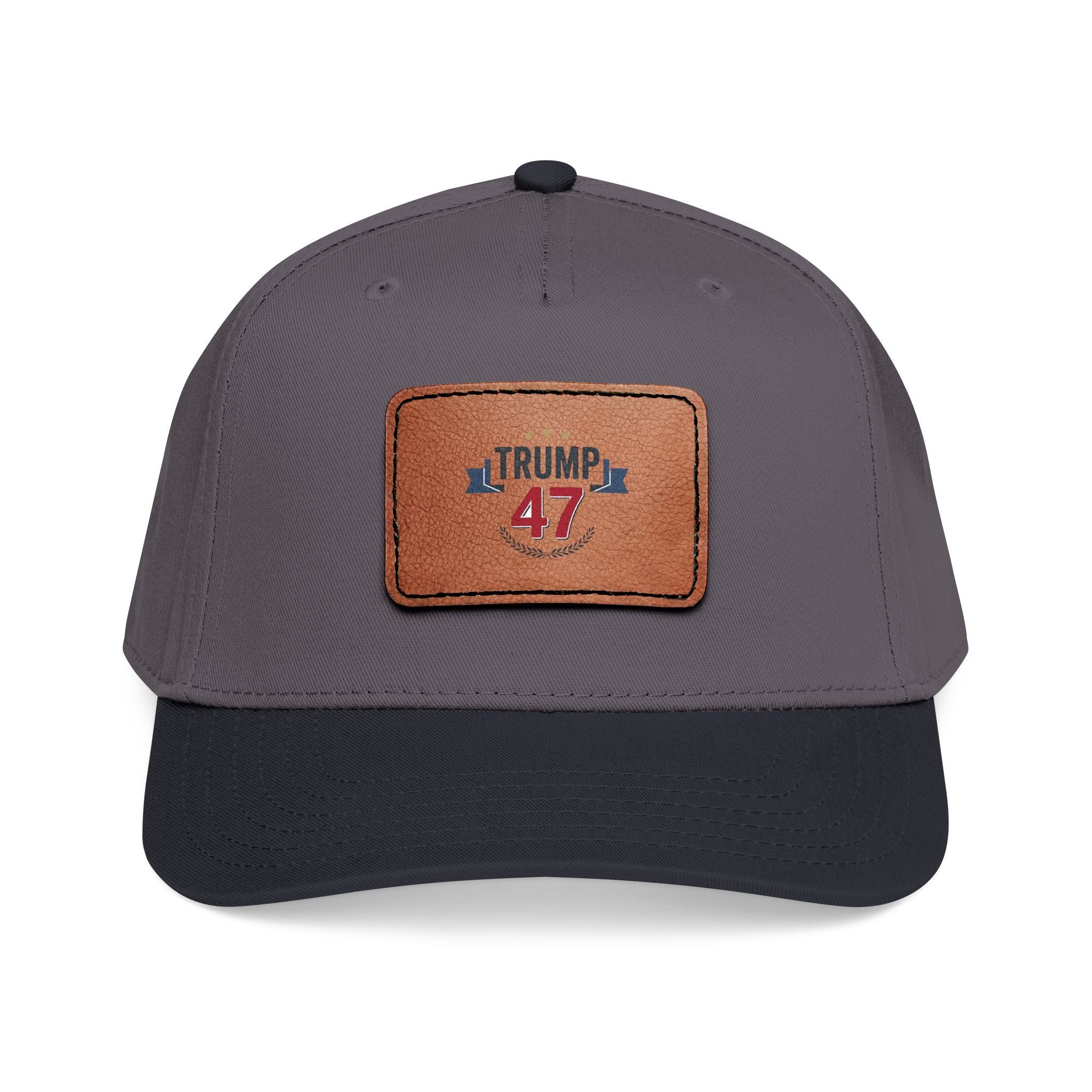 Mid Profile Baseball Cap with Leather Patch (Rectangle)