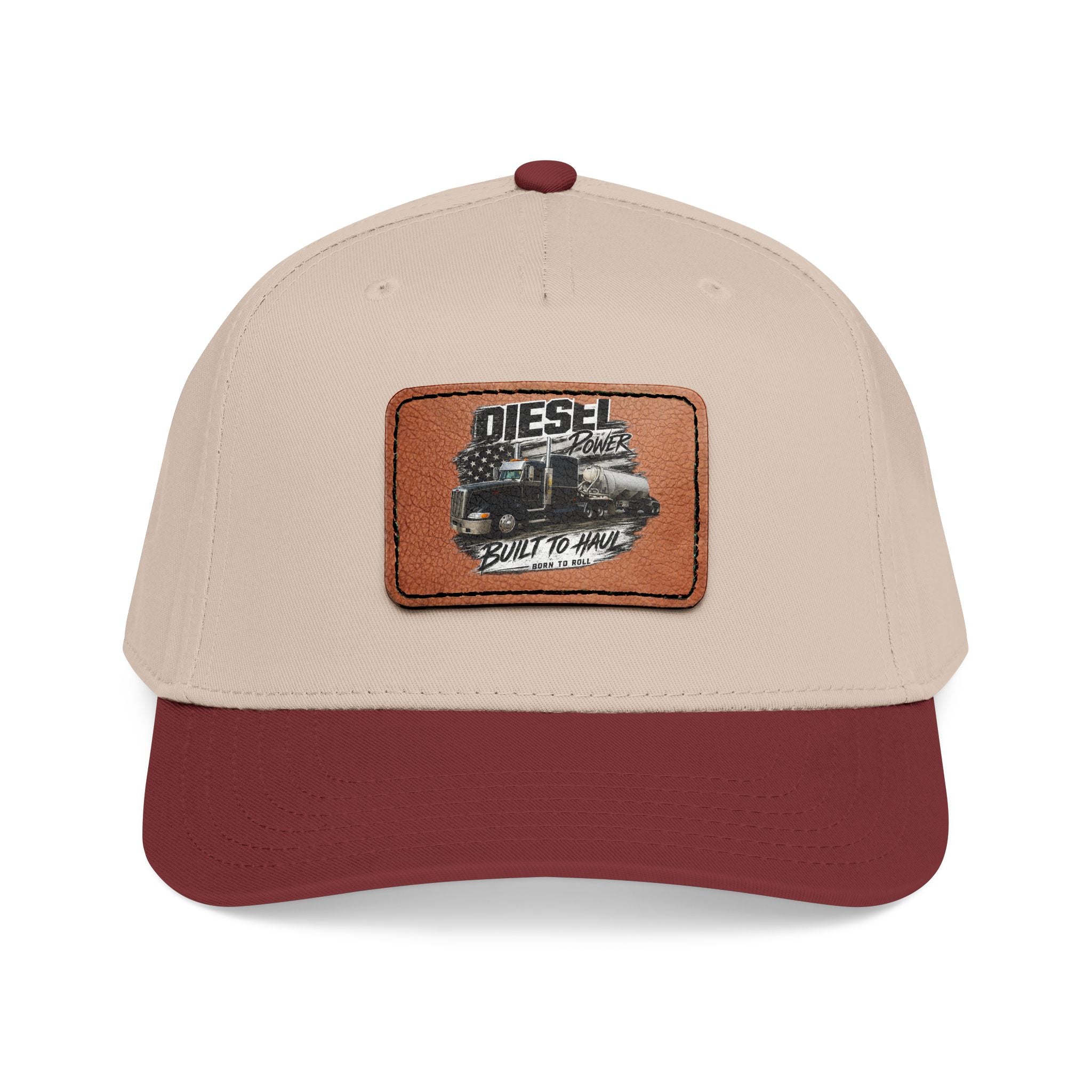 Mid Profile Baseball Cap with Leather Patch (Rectangle)
