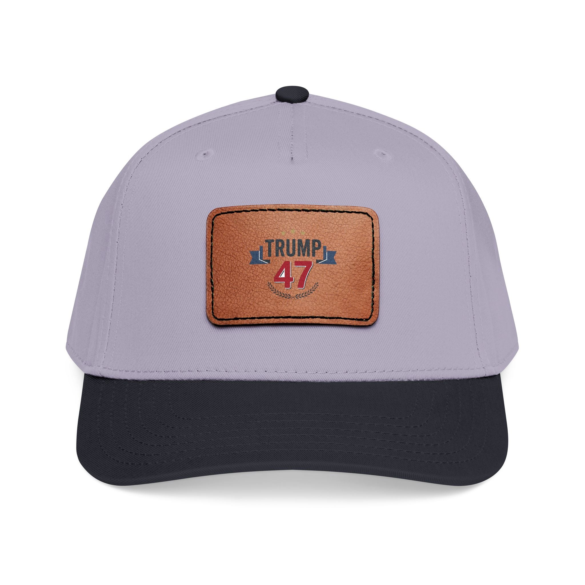 Mid Profile Baseball Cap with Leather Patch (Rectangle)