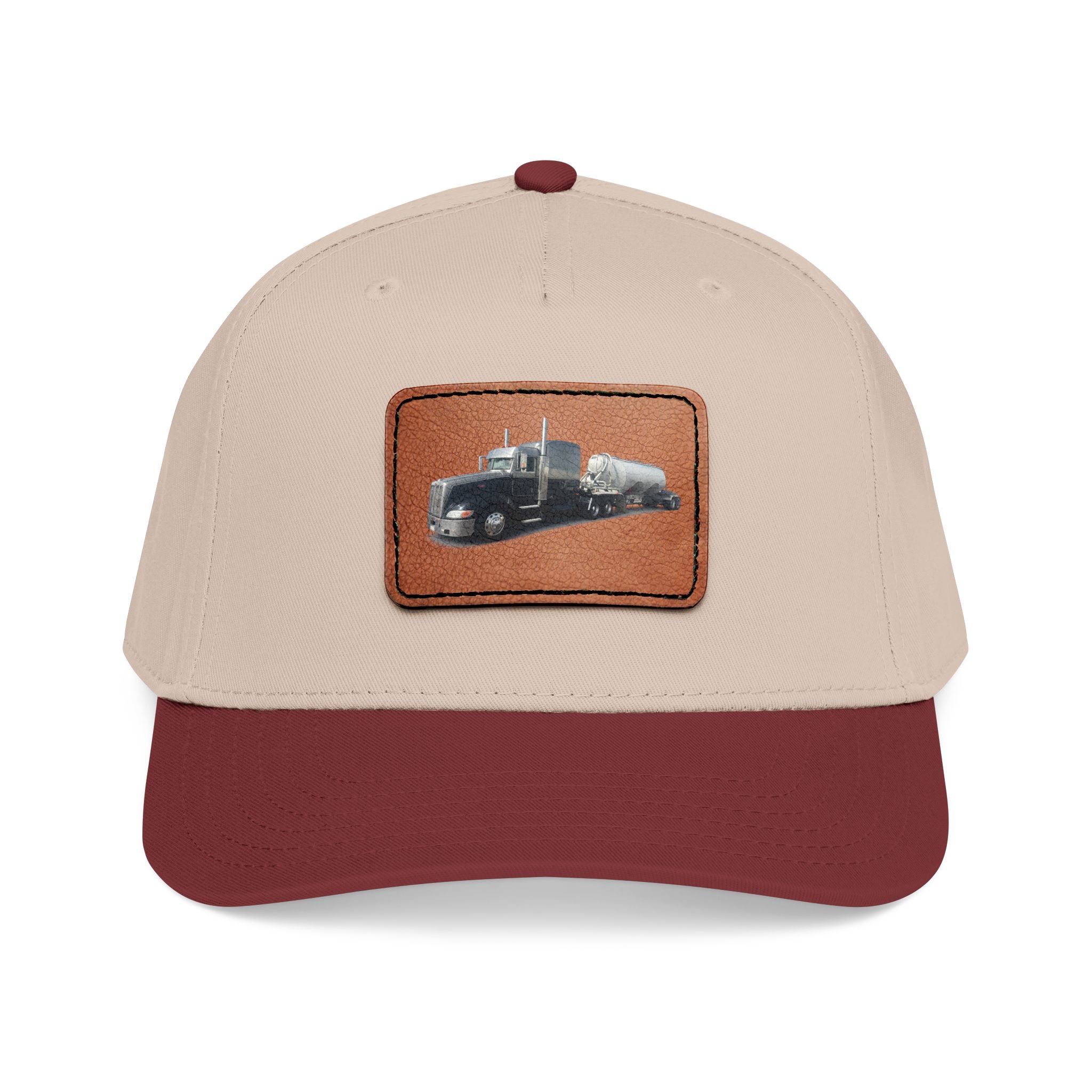 Mid Profile Baseball Cap with Leather Patch (Rectangle)