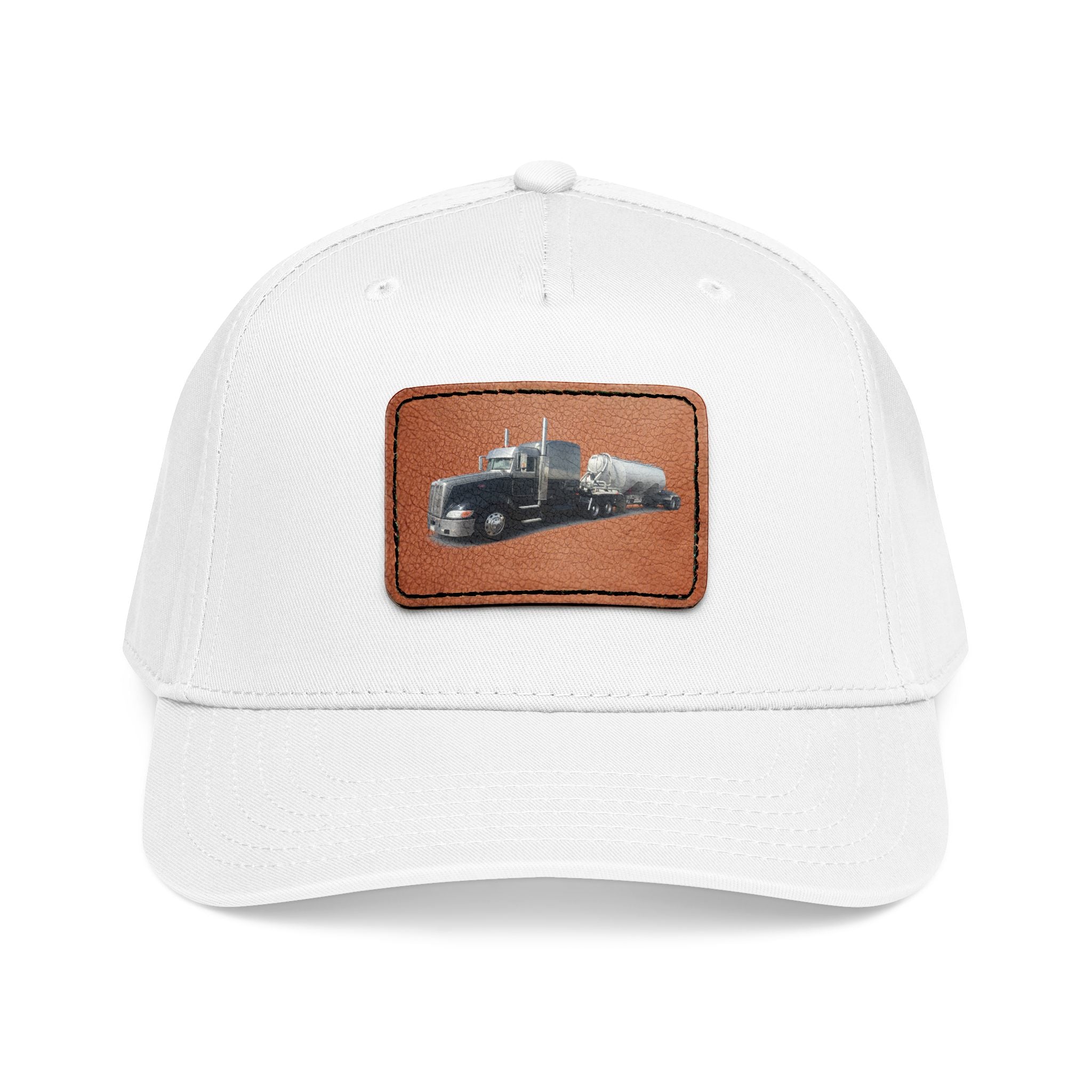 Mid Profile Baseball Cap with Leather Patch (Rectangle)