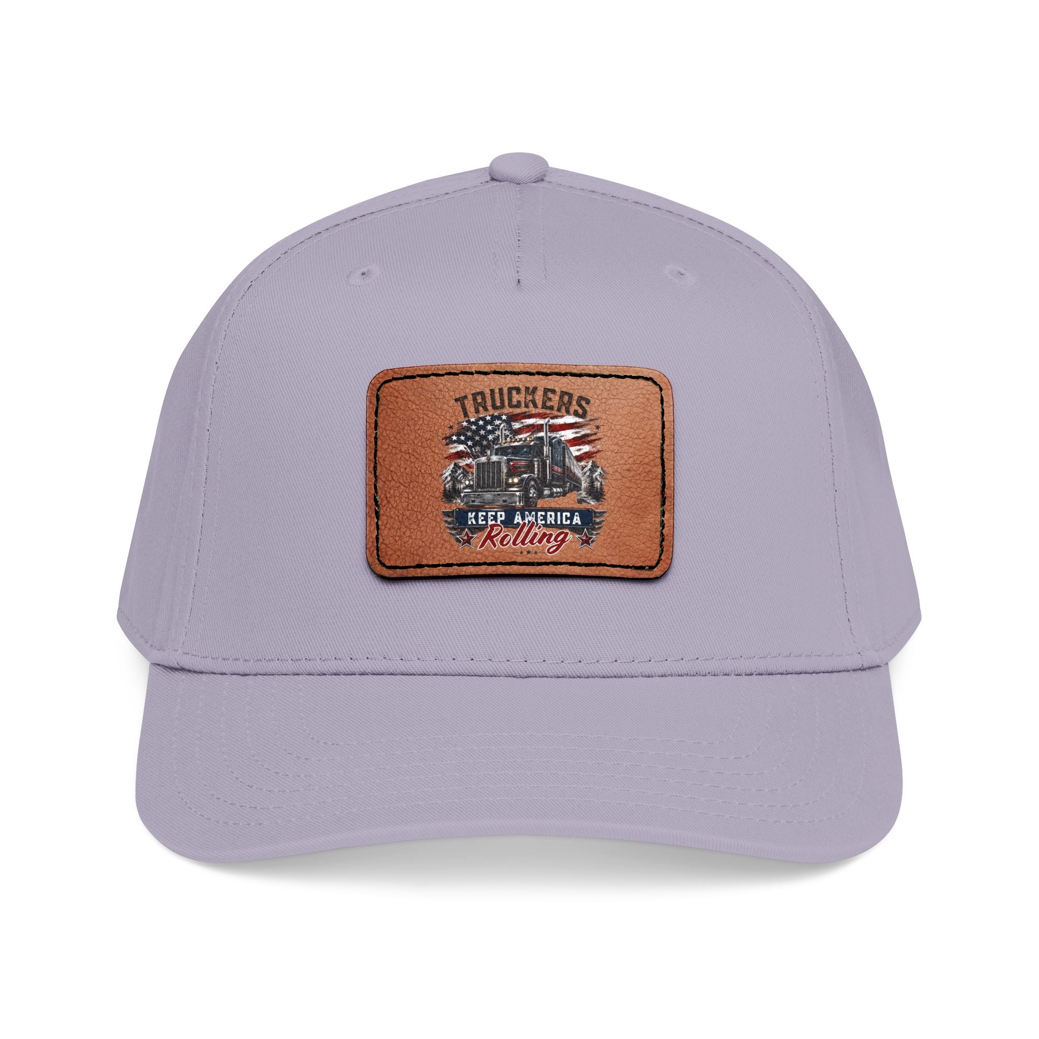 Mid Profile Baseball Cap with Leather Patch (Rectangle)