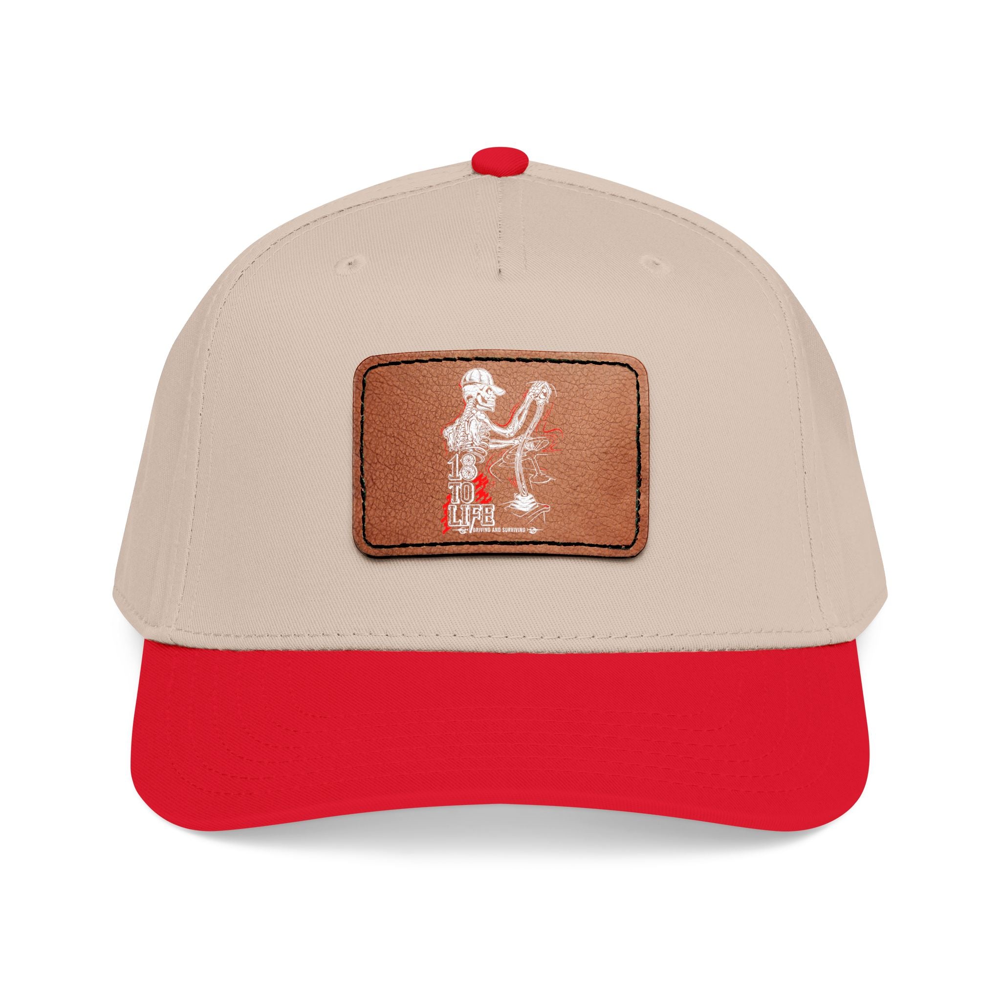 Mid Profile Baseball Cap with Leather Patch (Rectangle)