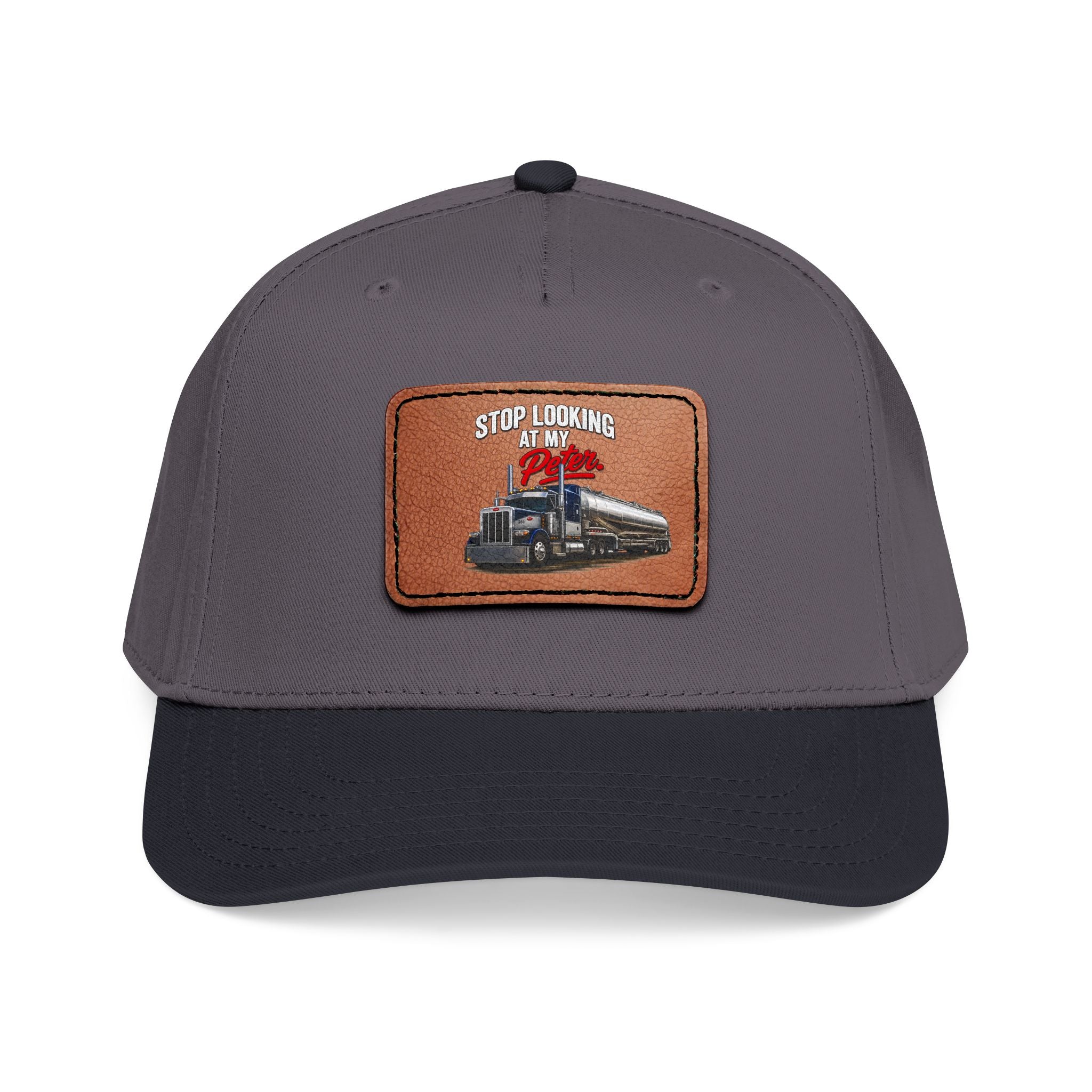 Mid Profile Baseball Cap with Leather Patch (Rectangle)