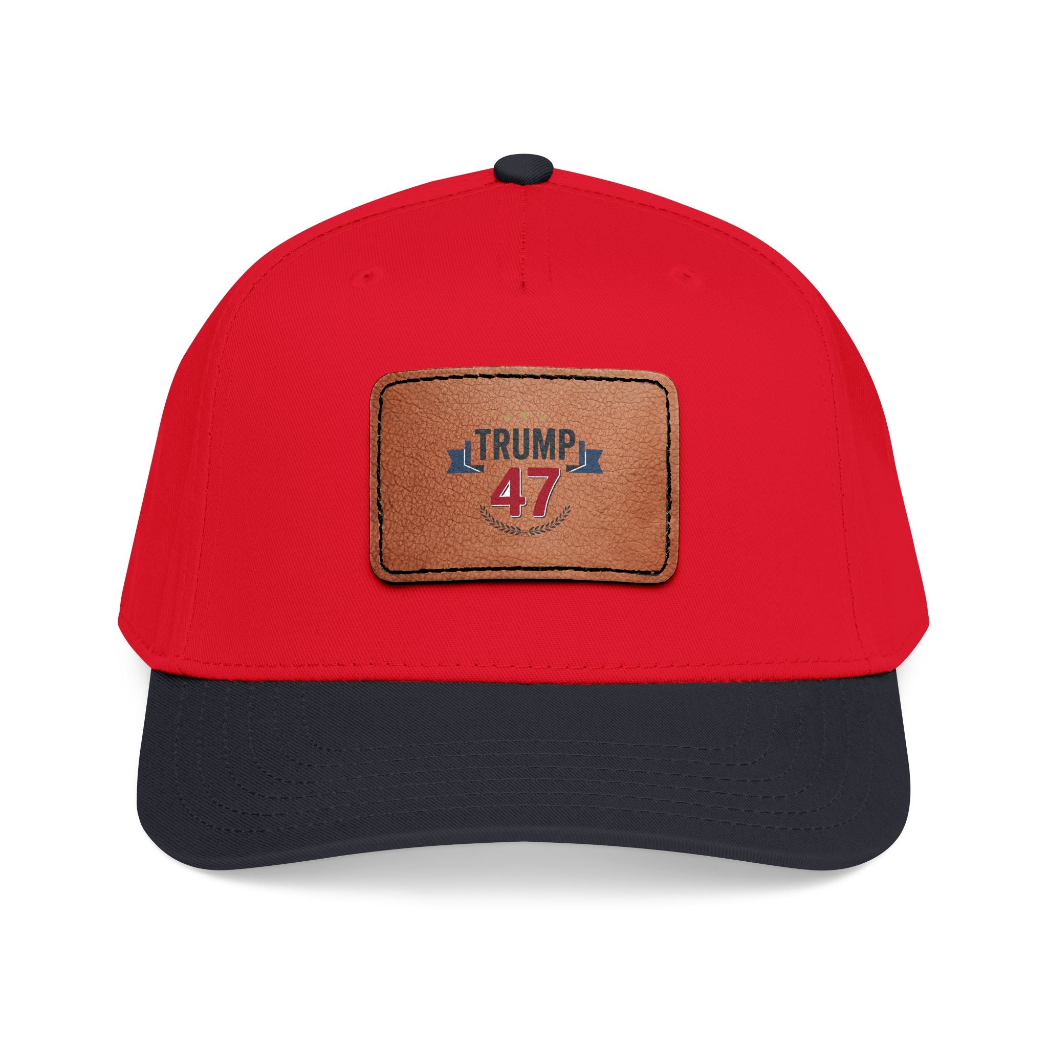 Mid Profile Baseball Cap with Leather Patch (Rectangle)