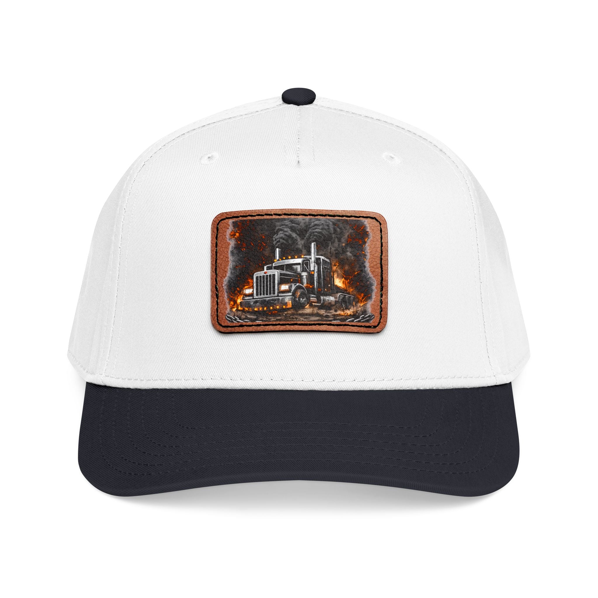 Mid Profile Baseball Cap with Leather Patch (Rectangle)
