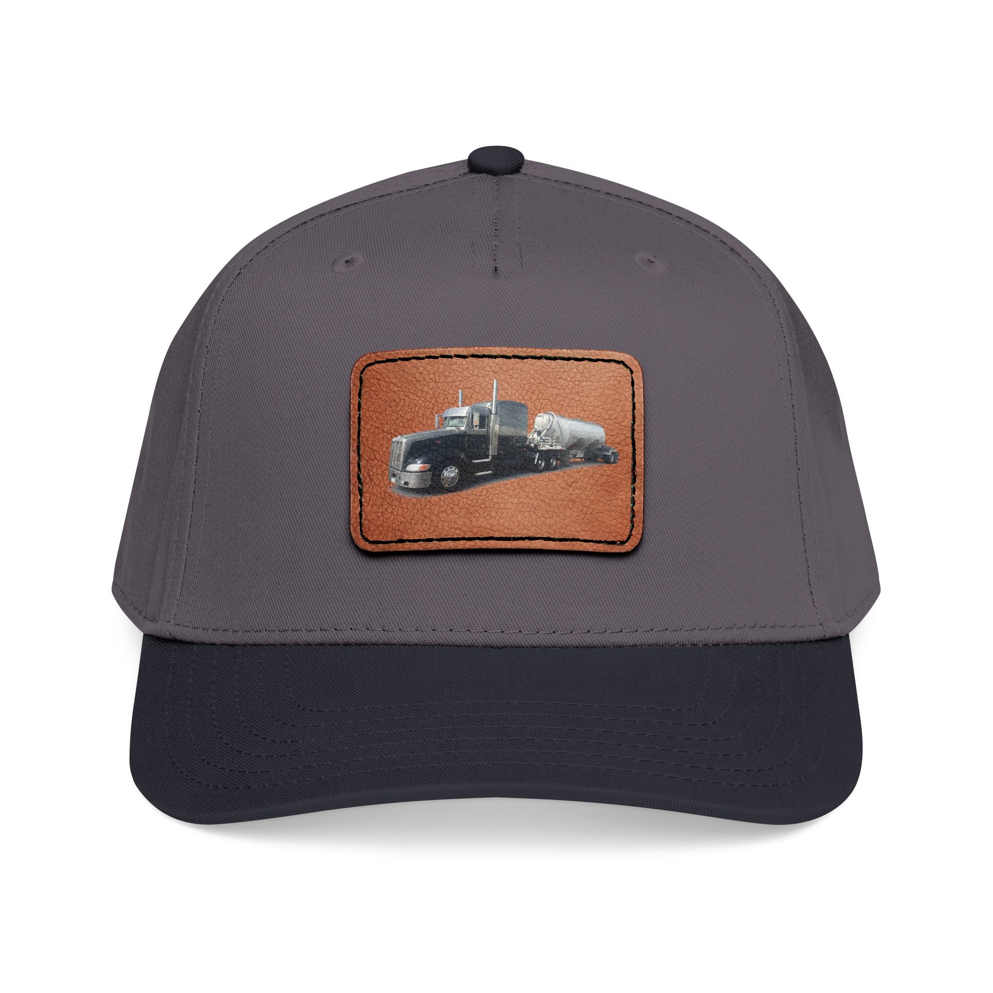 Mid Profile Baseball Cap with Leather Patch (Rectangle)