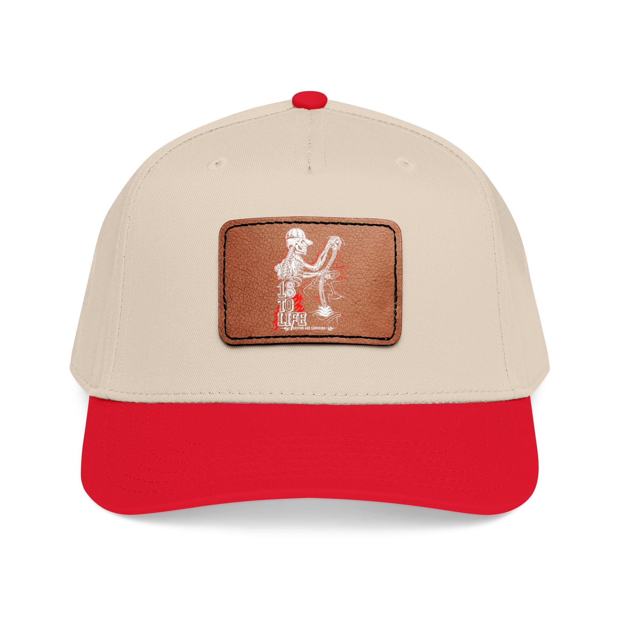 Mid Profile Baseball Cap with Leather Patch (Rectangle)