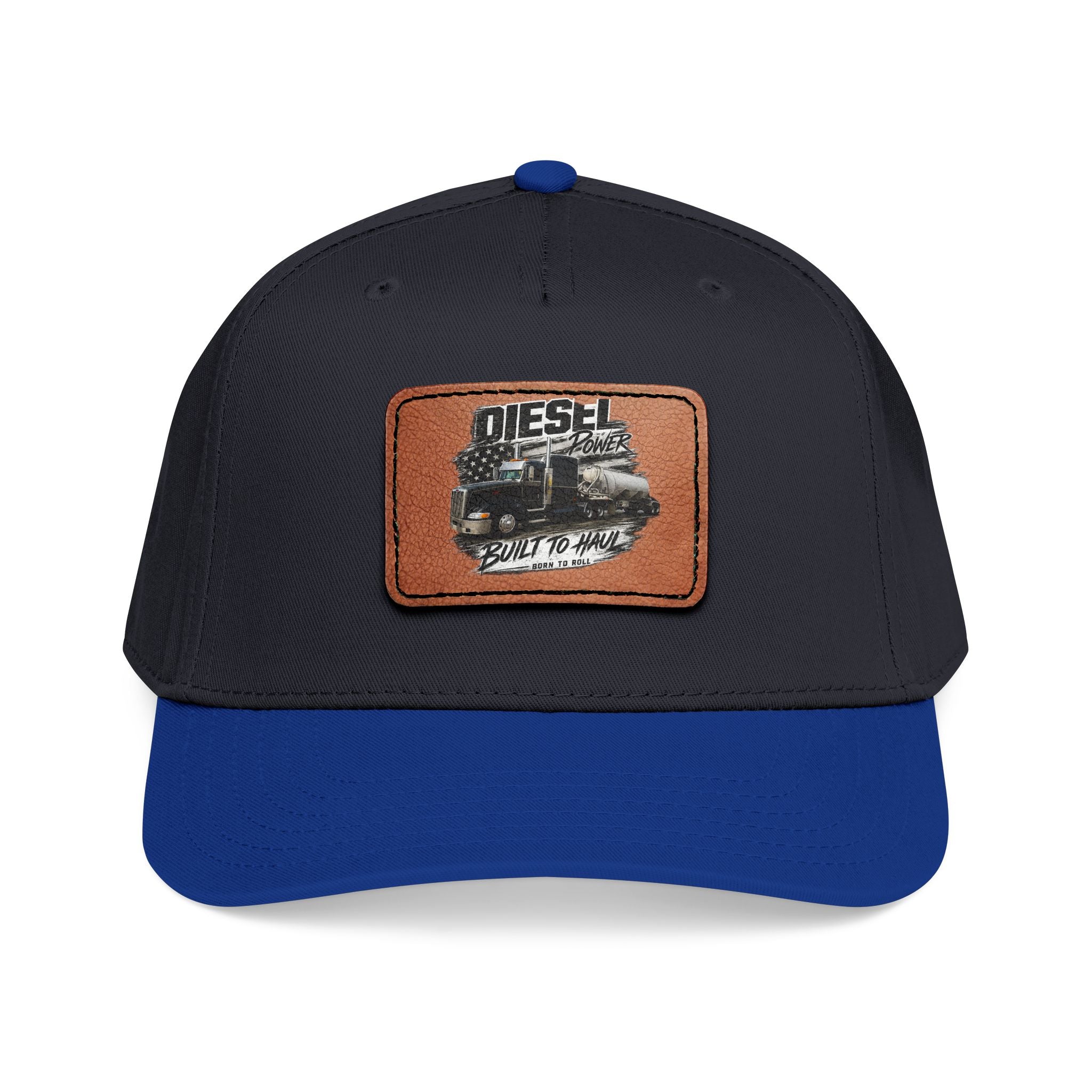 Mid Profile Baseball Cap with Leather Patch (Rectangle)