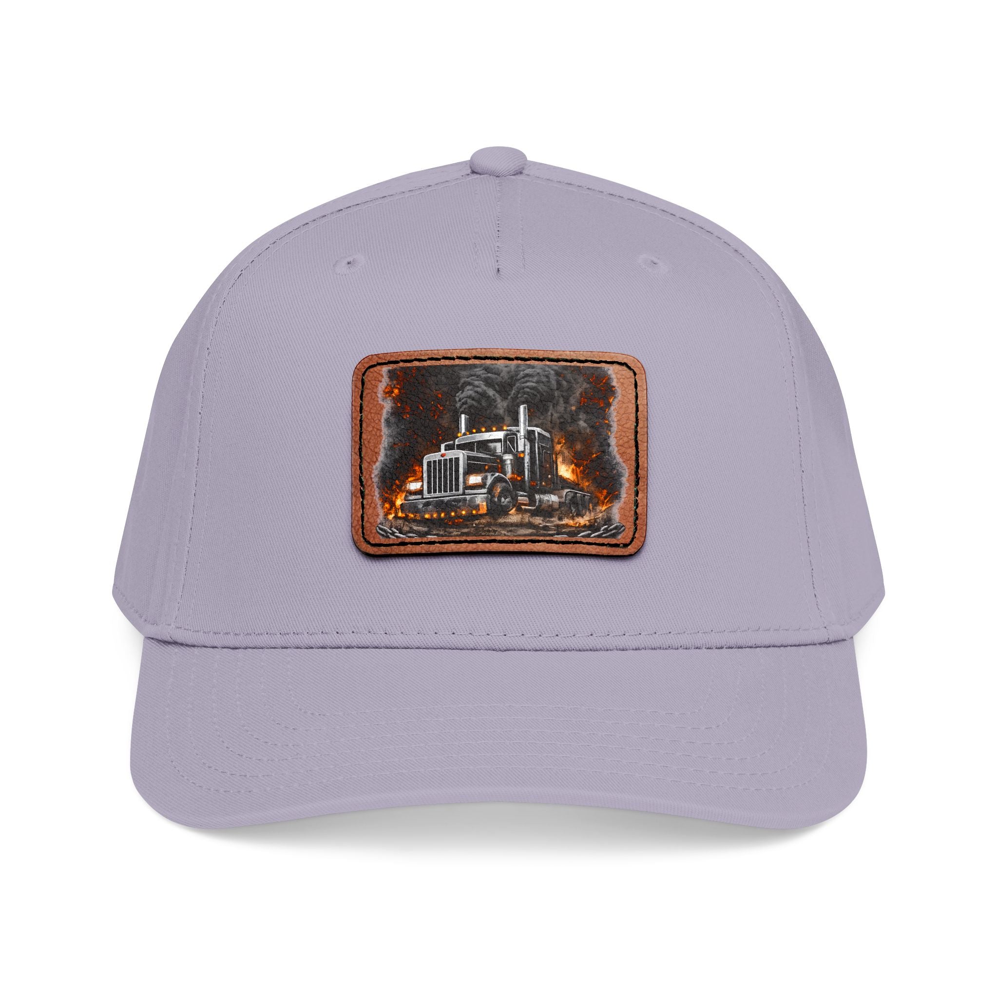 Mid Profile Baseball Cap with Leather Patch (Rectangle)