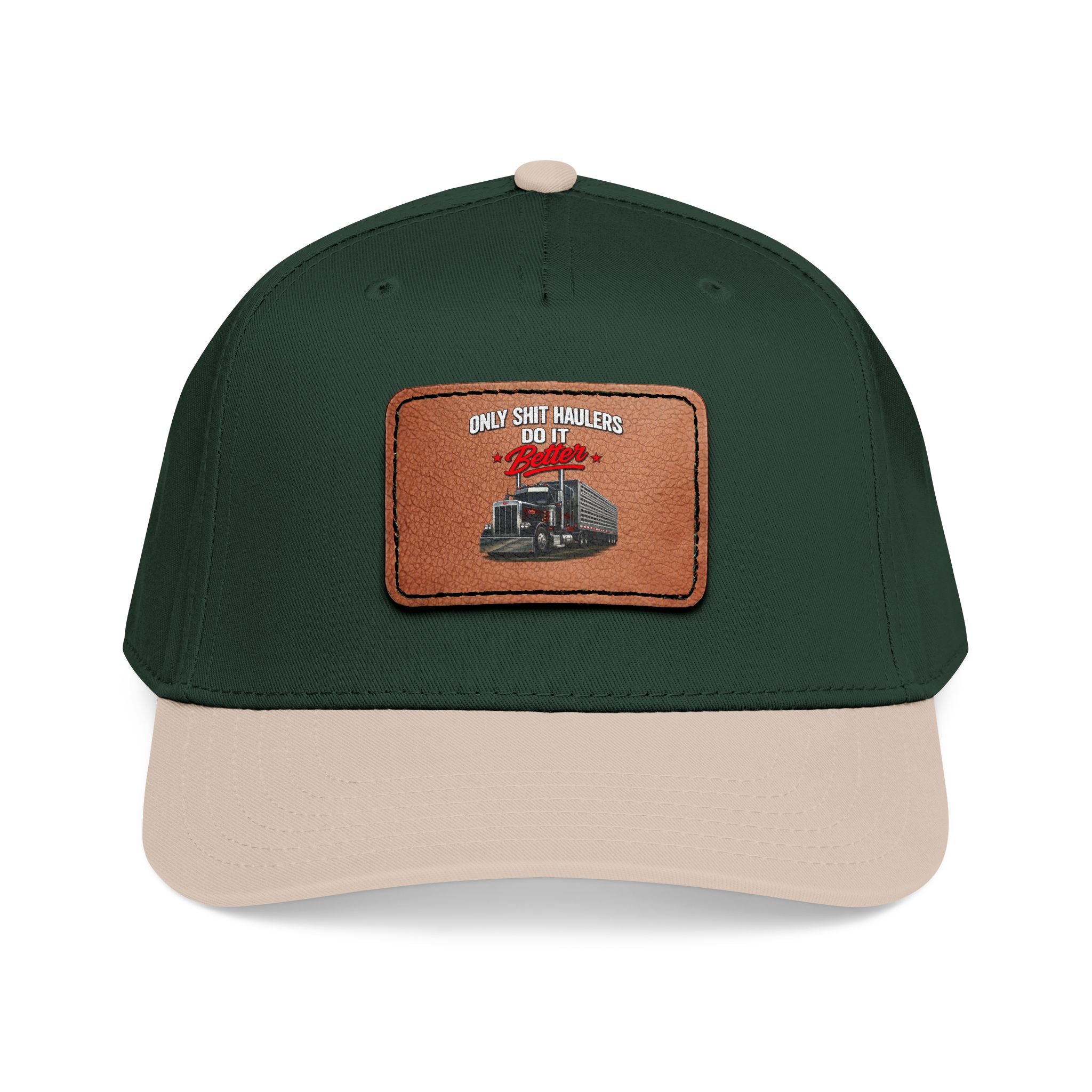Mid Profile Baseball Cap with Leather Patch (Rectangle)