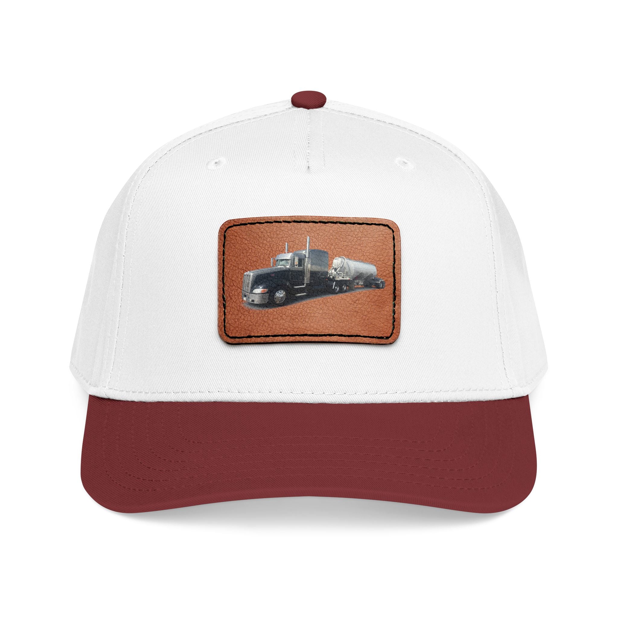 Mid Profile Baseball Cap with Leather Patch (Rectangle)