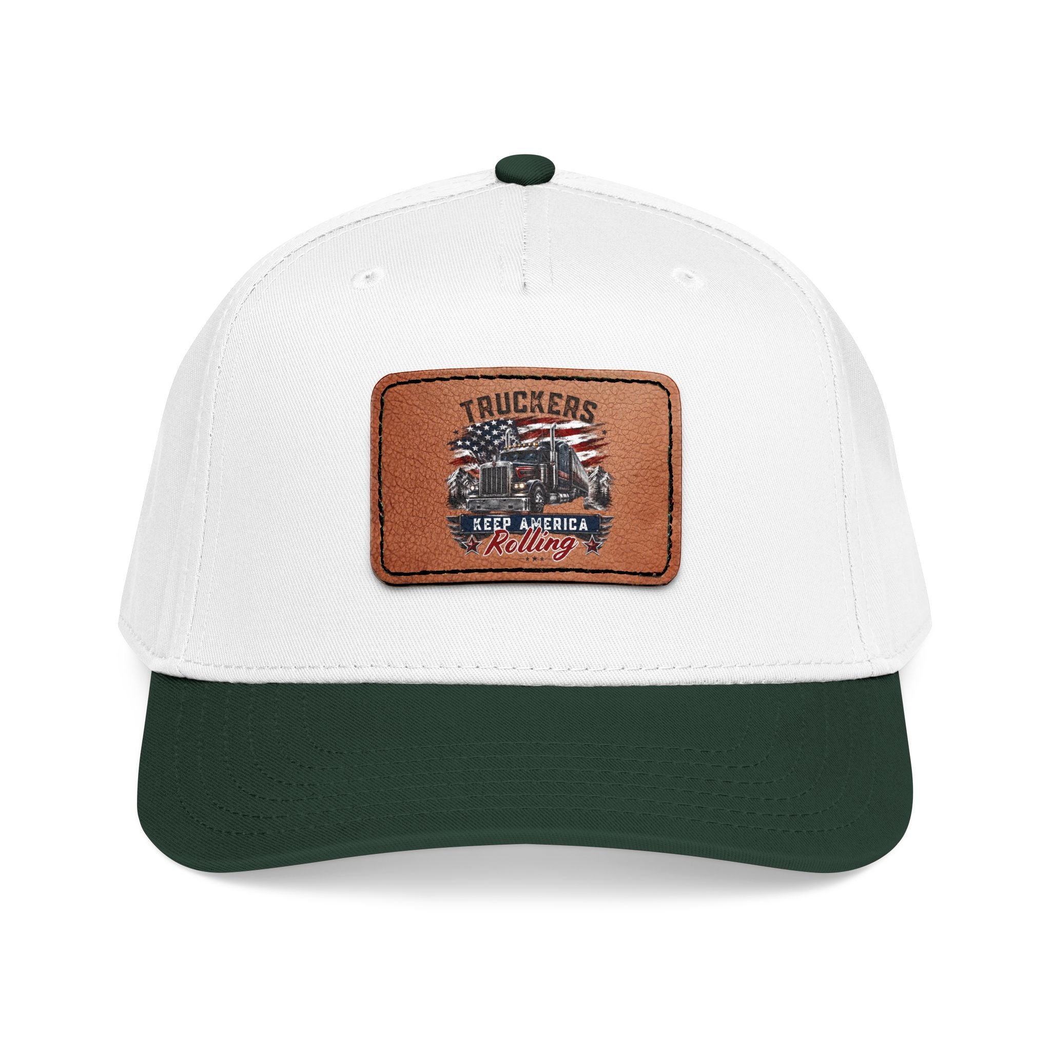 Mid Profile Baseball Cap with Leather Patch (Rectangle)