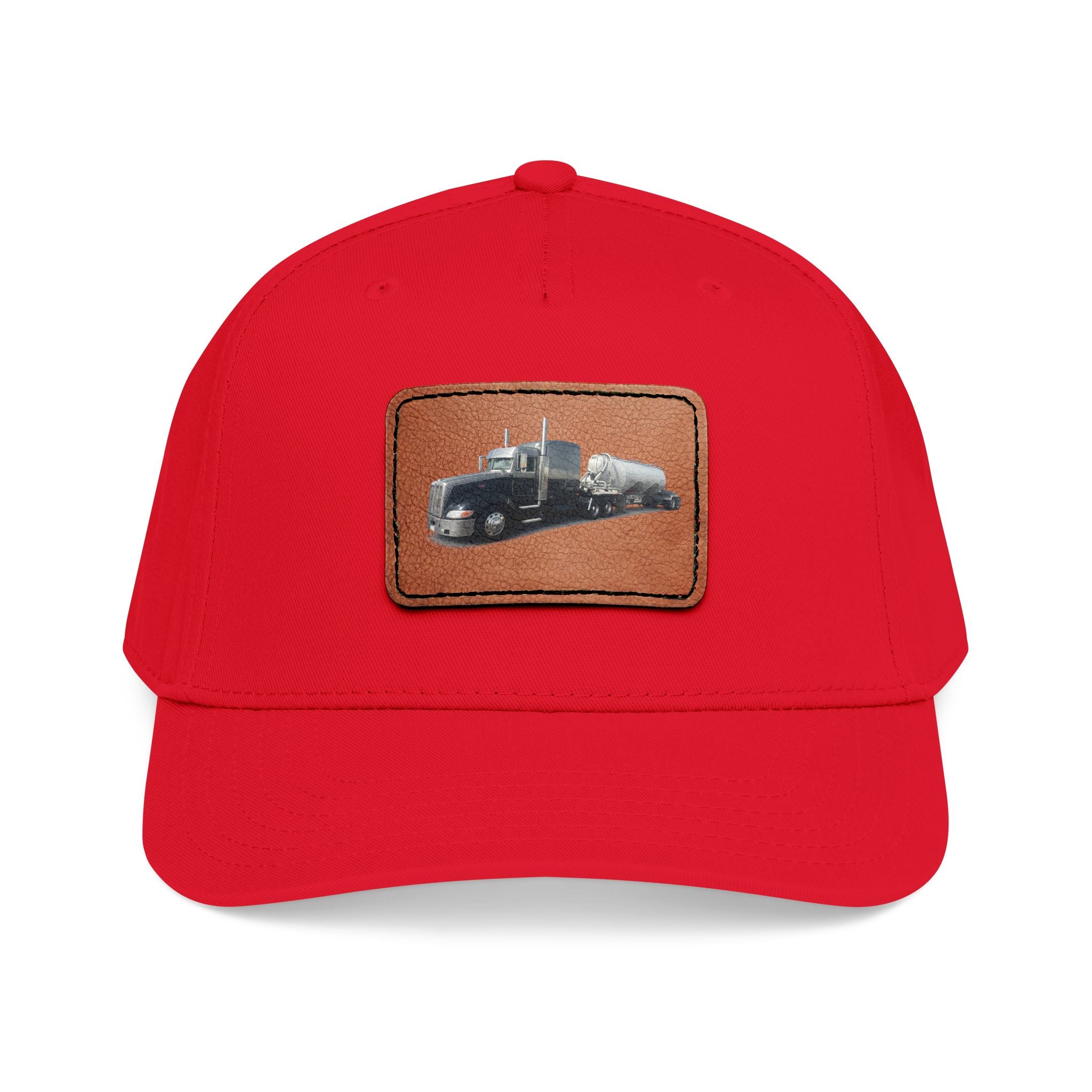 Mid Profile Baseball Cap with Leather Patch (Rectangle)