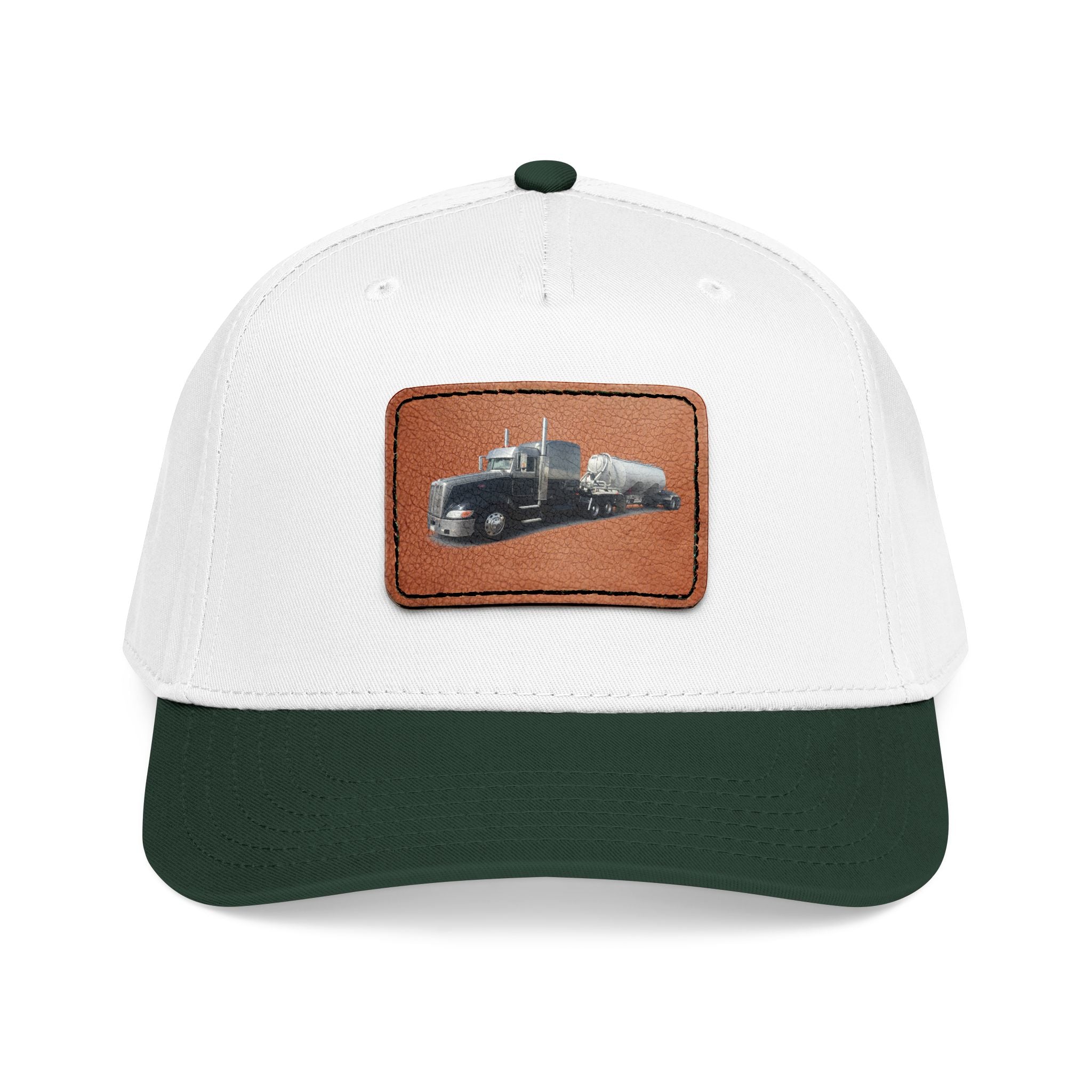 Mid Profile Baseball Cap with Leather Patch (Rectangle)