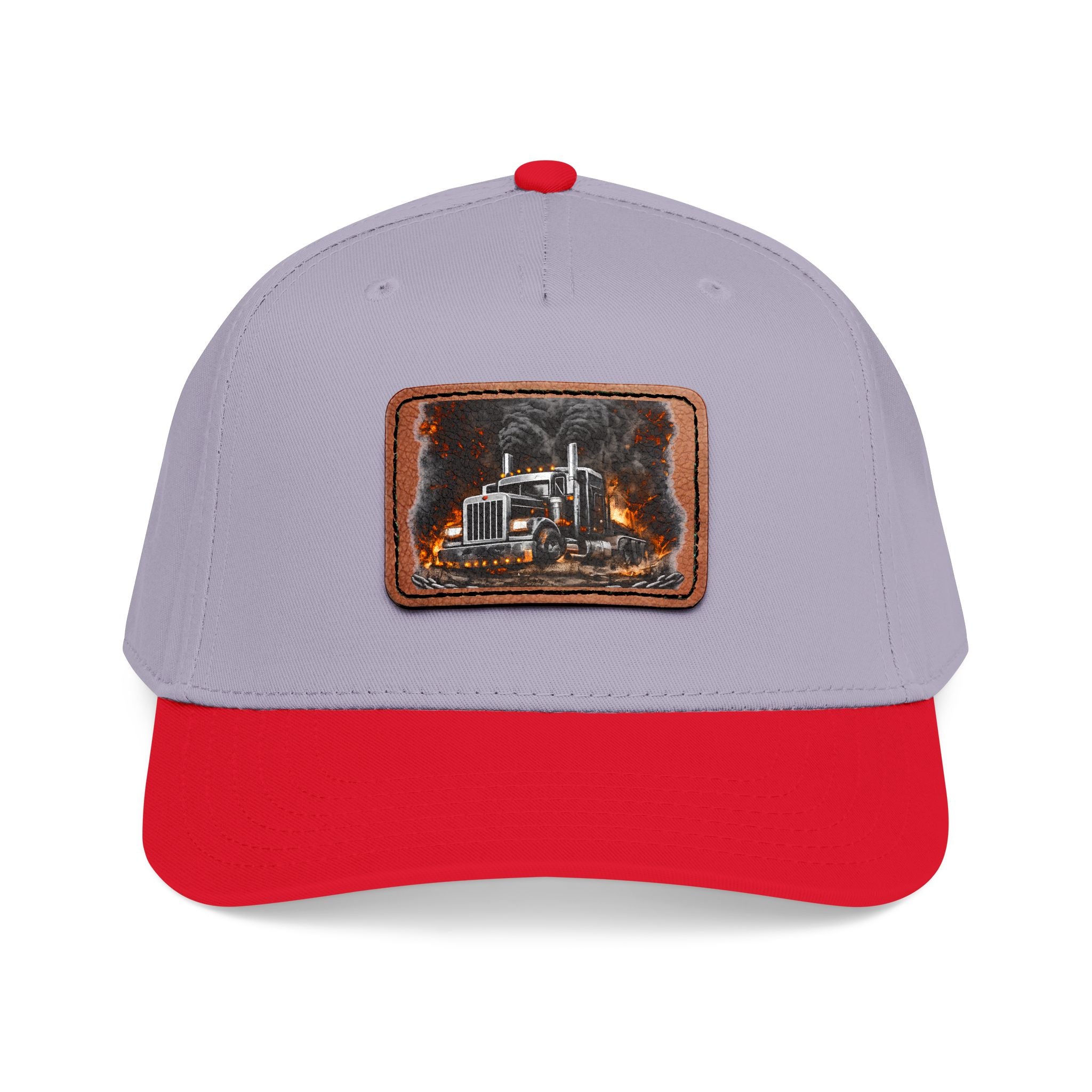 Mid Profile Baseball Cap with Leather Patch (Rectangle)