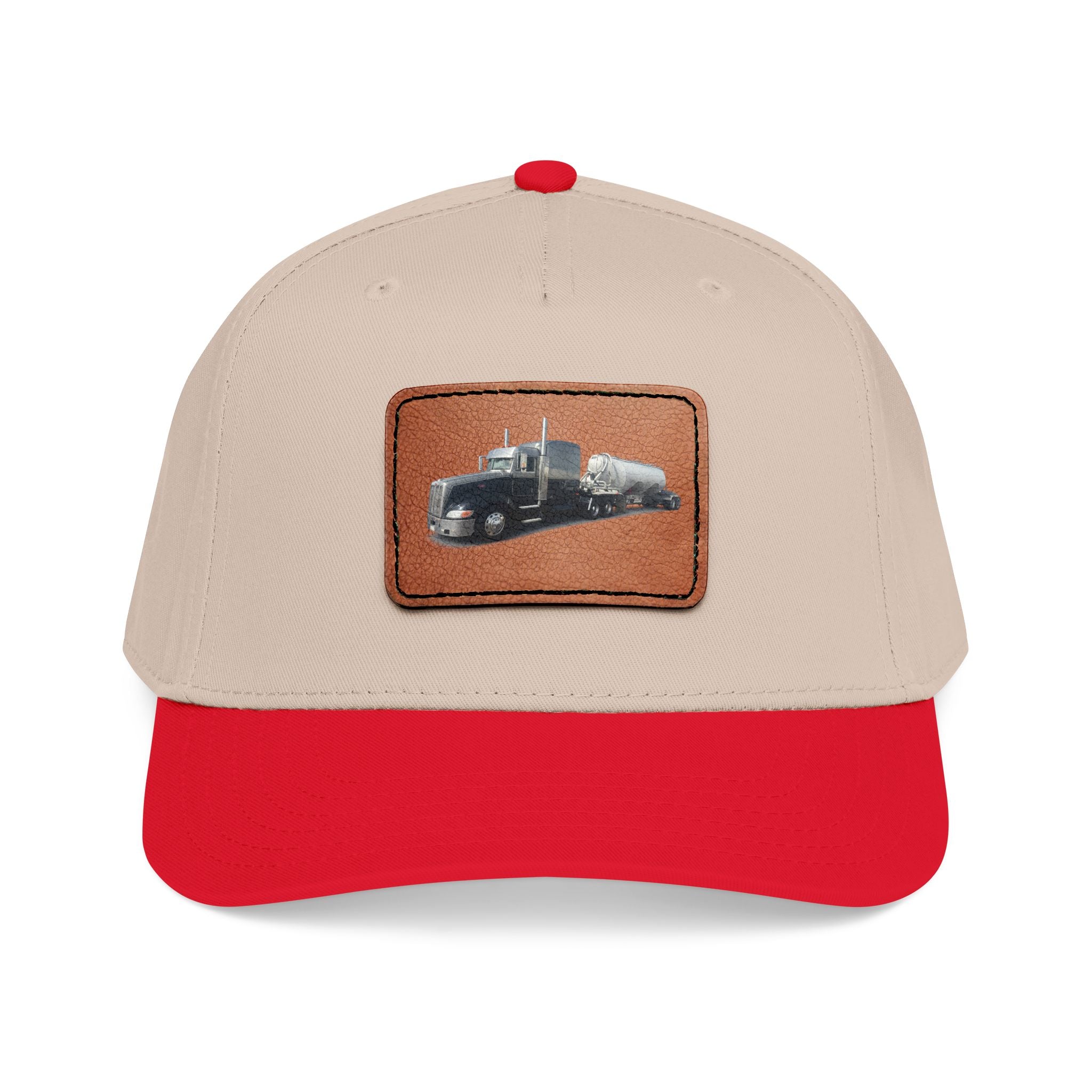 Mid Profile Baseball Cap with Leather Patch (Rectangle)