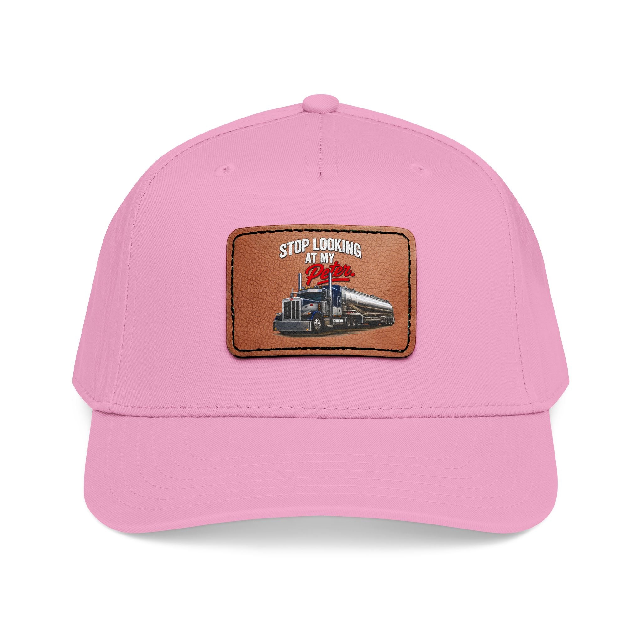 Mid Profile Baseball Cap with Leather Patch (Rectangle)