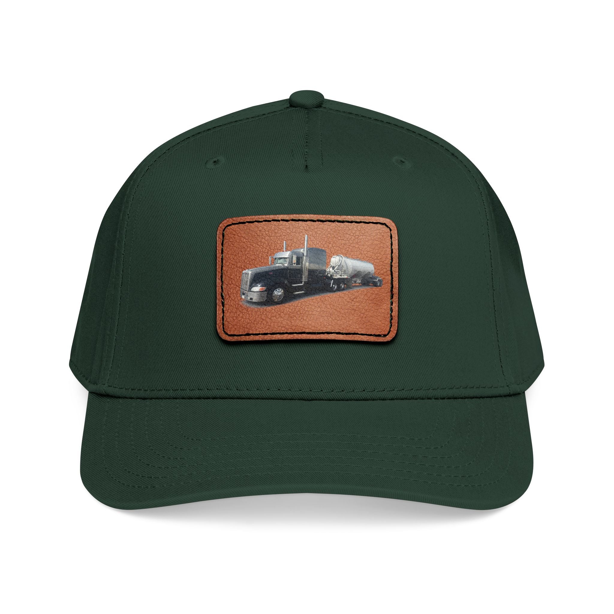 Mid Profile Baseball Cap with Leather Patch (Rectangle)