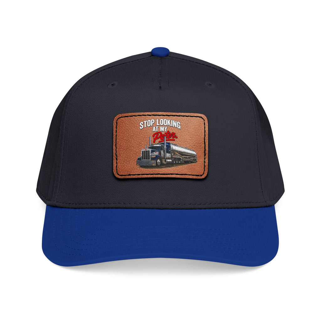 Mid Profile Baseball Cap with Leather Patch (Rectangle)