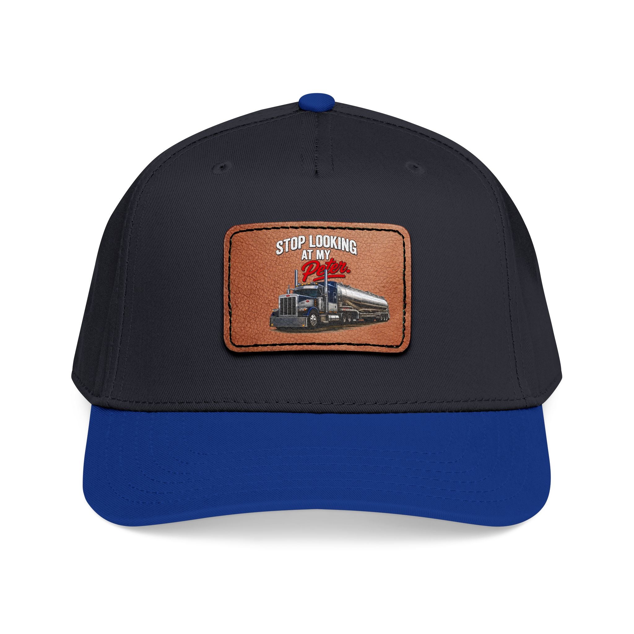 Mid Profile Baseball Cap with Leather Patch (Rectangle)