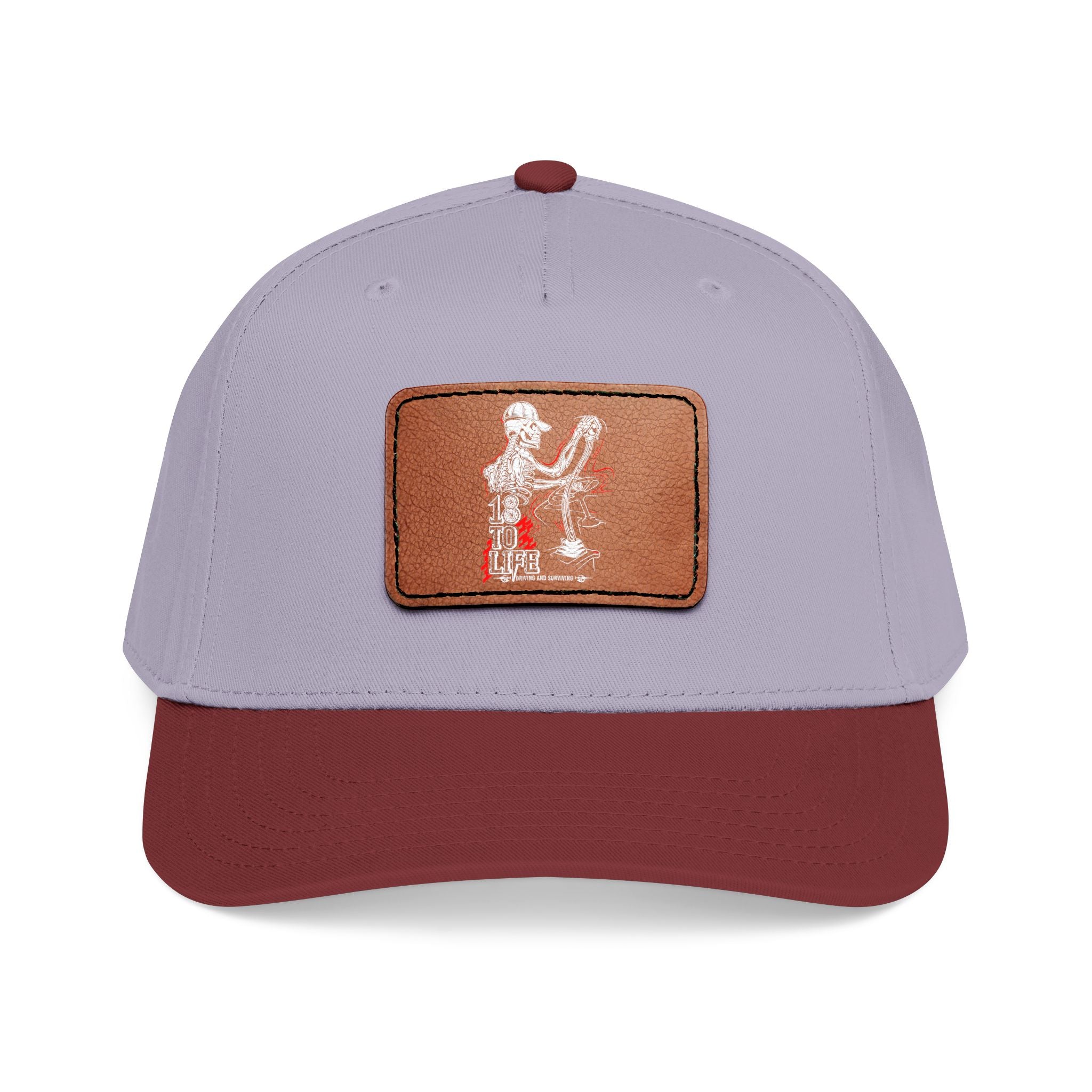 Mid Profile Baseball Cap with Leather Patch (Rectangle)