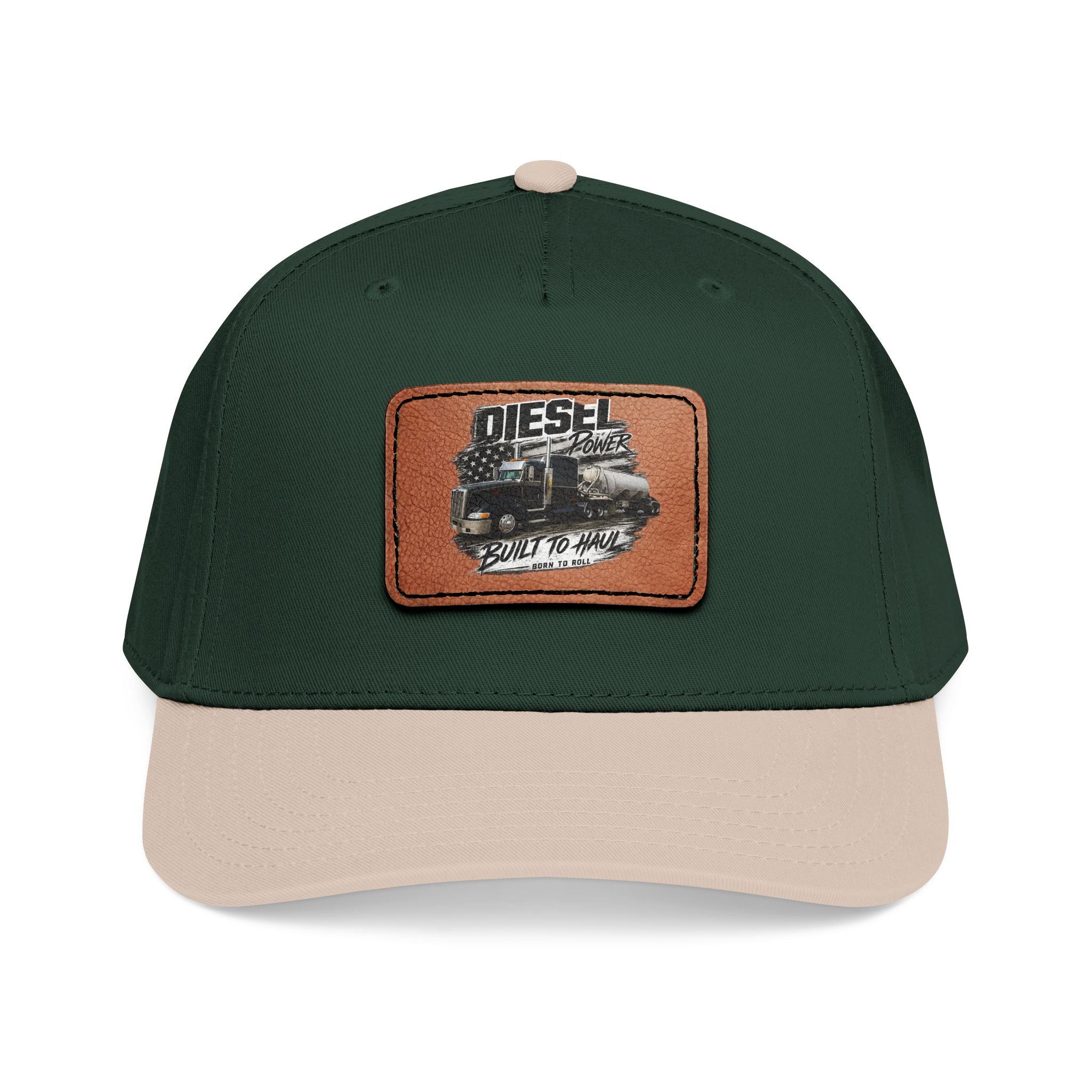 Mid Profile Baseball Cap with Leather Patch (Rectangle)