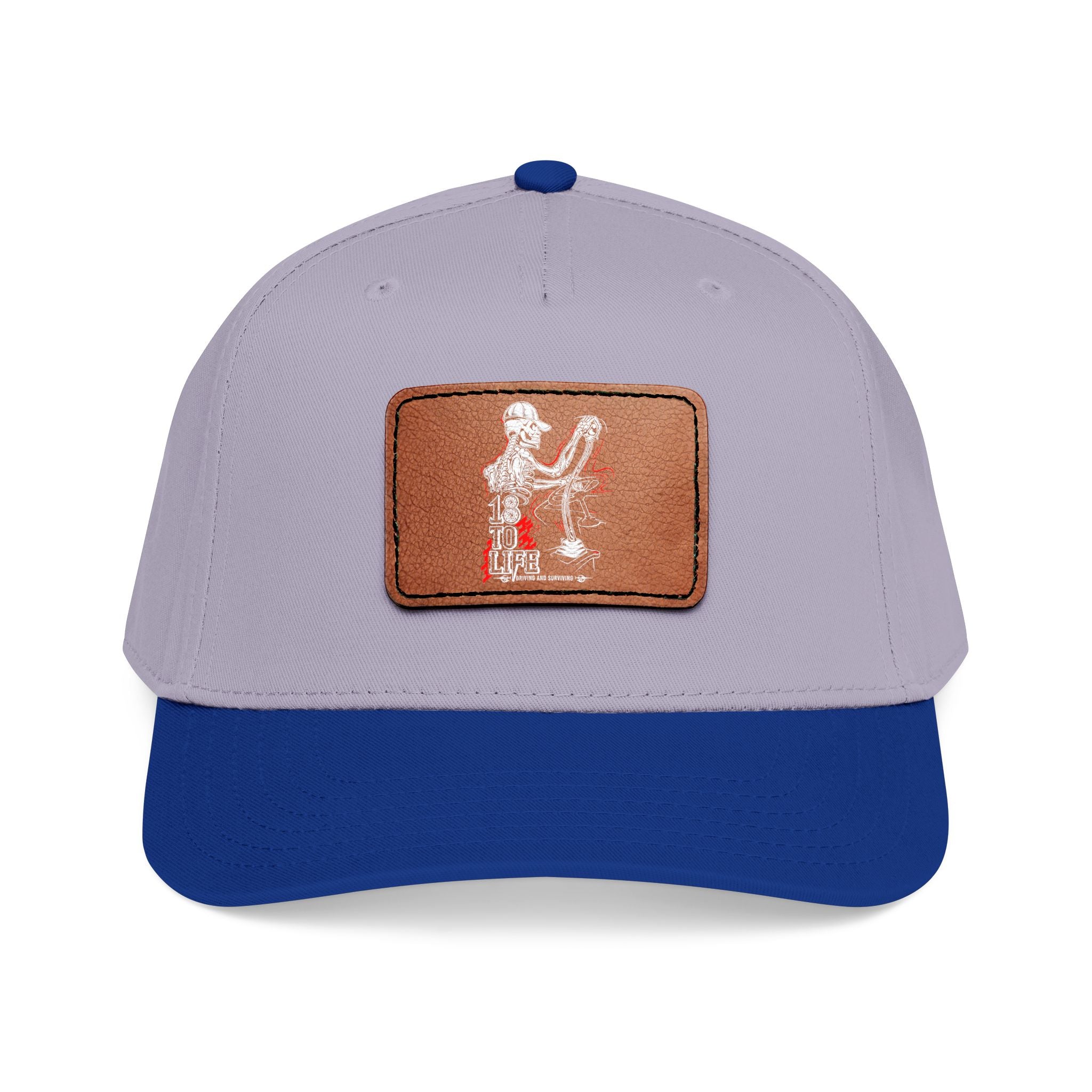 Mid Profile Baseball Cap with Leather Patch (Rectangle)