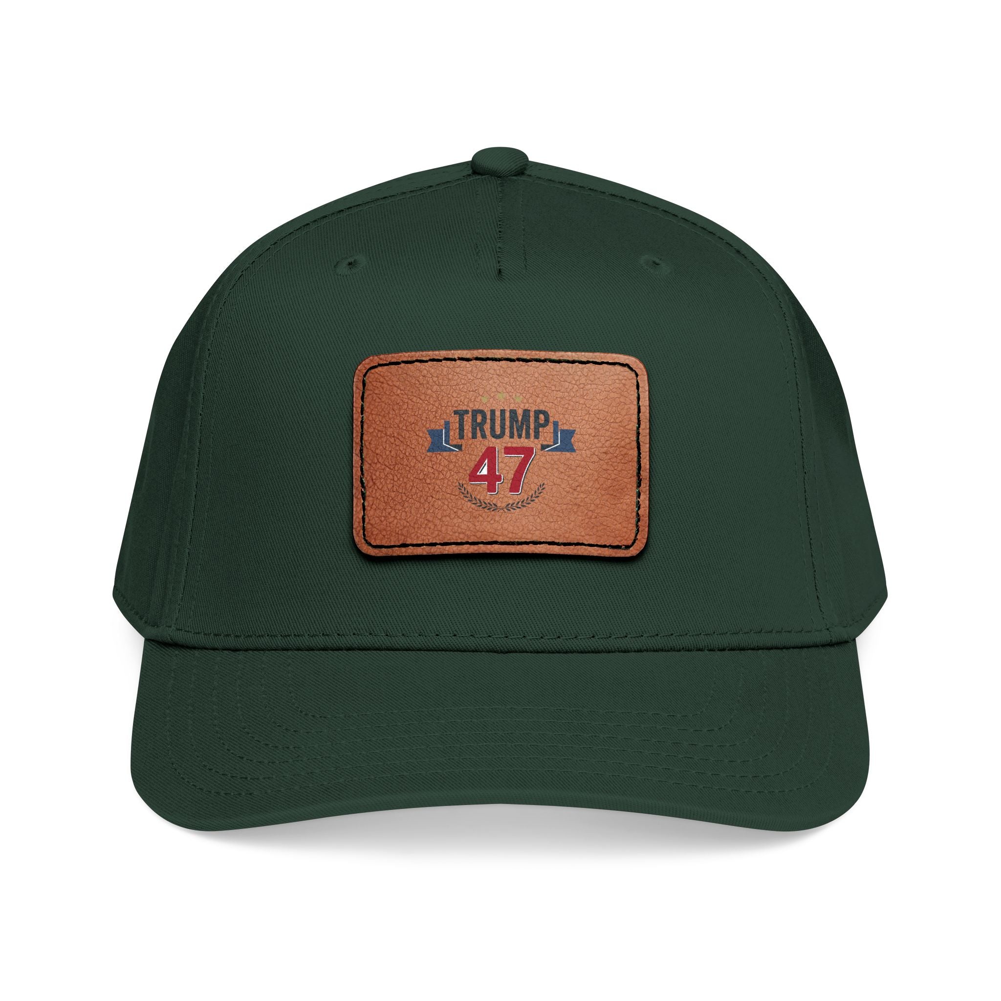 Mid Profile Baseball Cap with Leather Patch (Rectangle)
