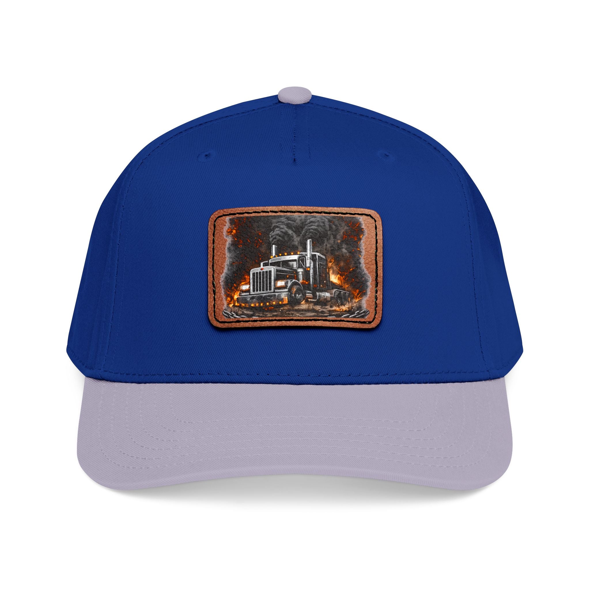 Mid Profile Baseball Cap with Leather Patch (Rectangle)