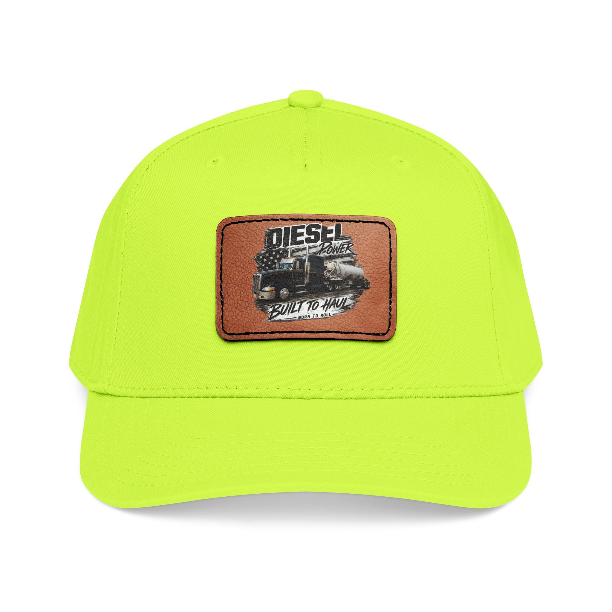 Mid Profile Baseball Cap with Leather Patch (Rectangle)