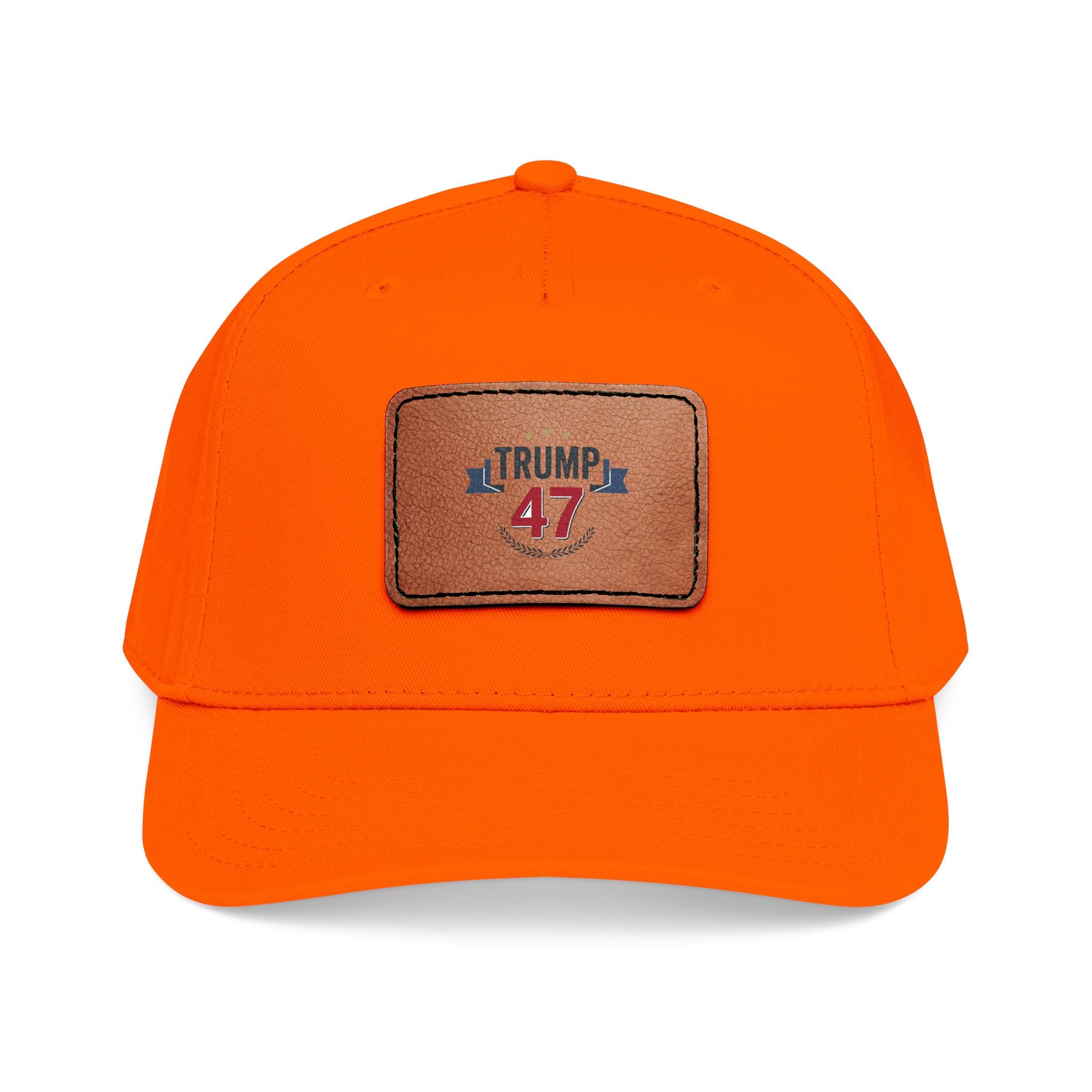 Mid Profile Baseball Cap with Leather Patch (Rectangle)