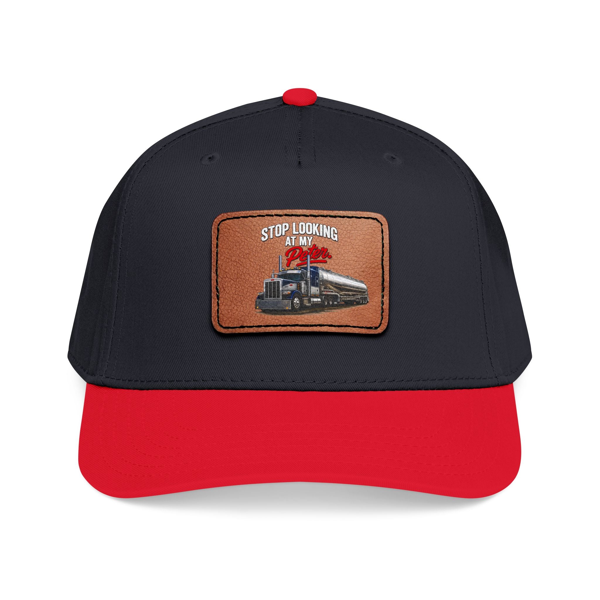 Mid Profile Baseball Cap with Leather Patch (Rectangle)