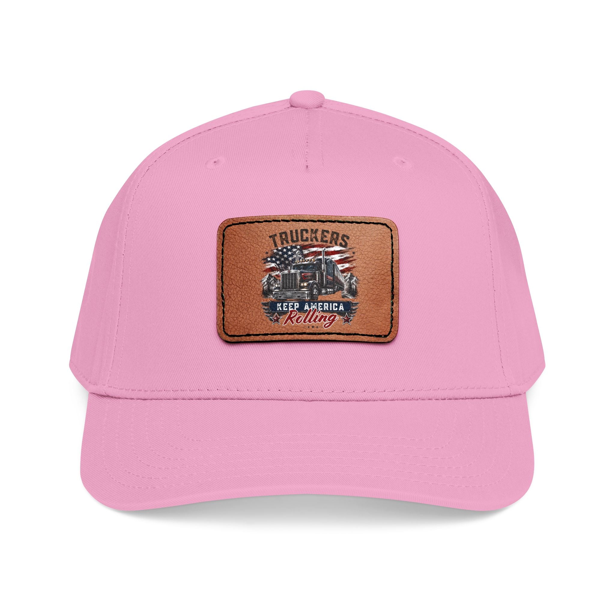 Mid Profile Baseball Cap with Leather Patch (Rectangle)