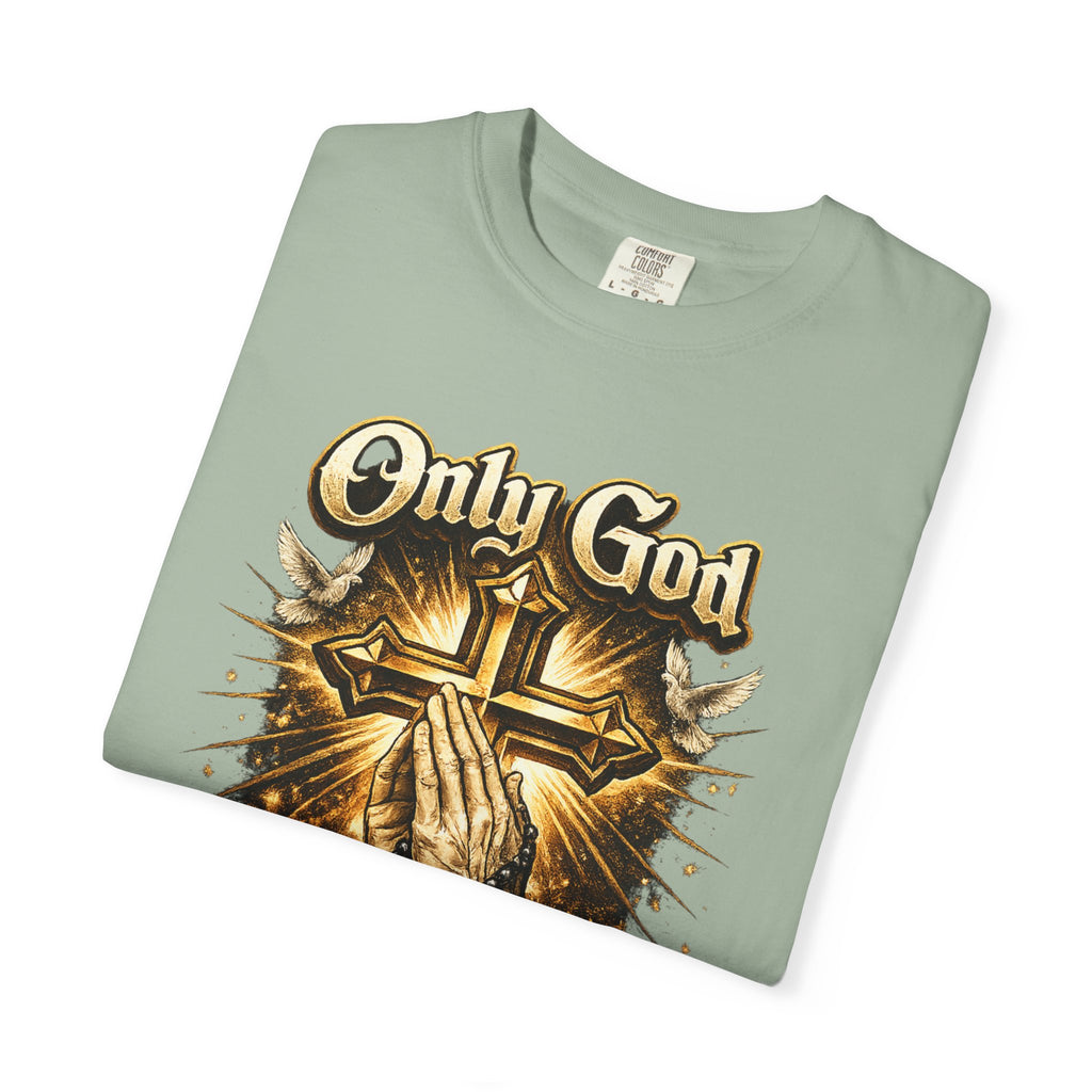 Only God Can Judge Me T-Shirt — Praying Hands & Cross Religious Tee