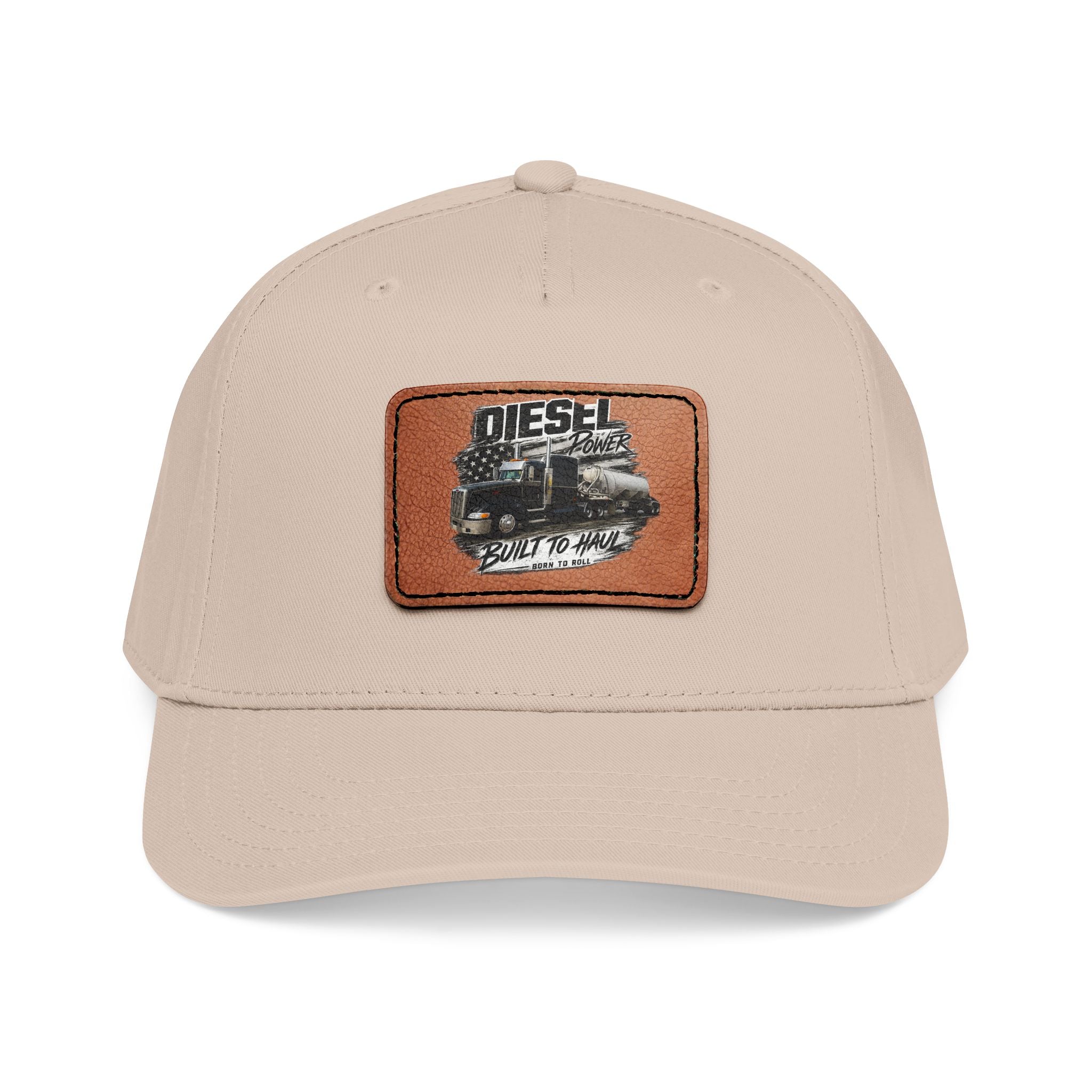 Mid Profile Baseball Cap with Leather Patch (Rectangle)